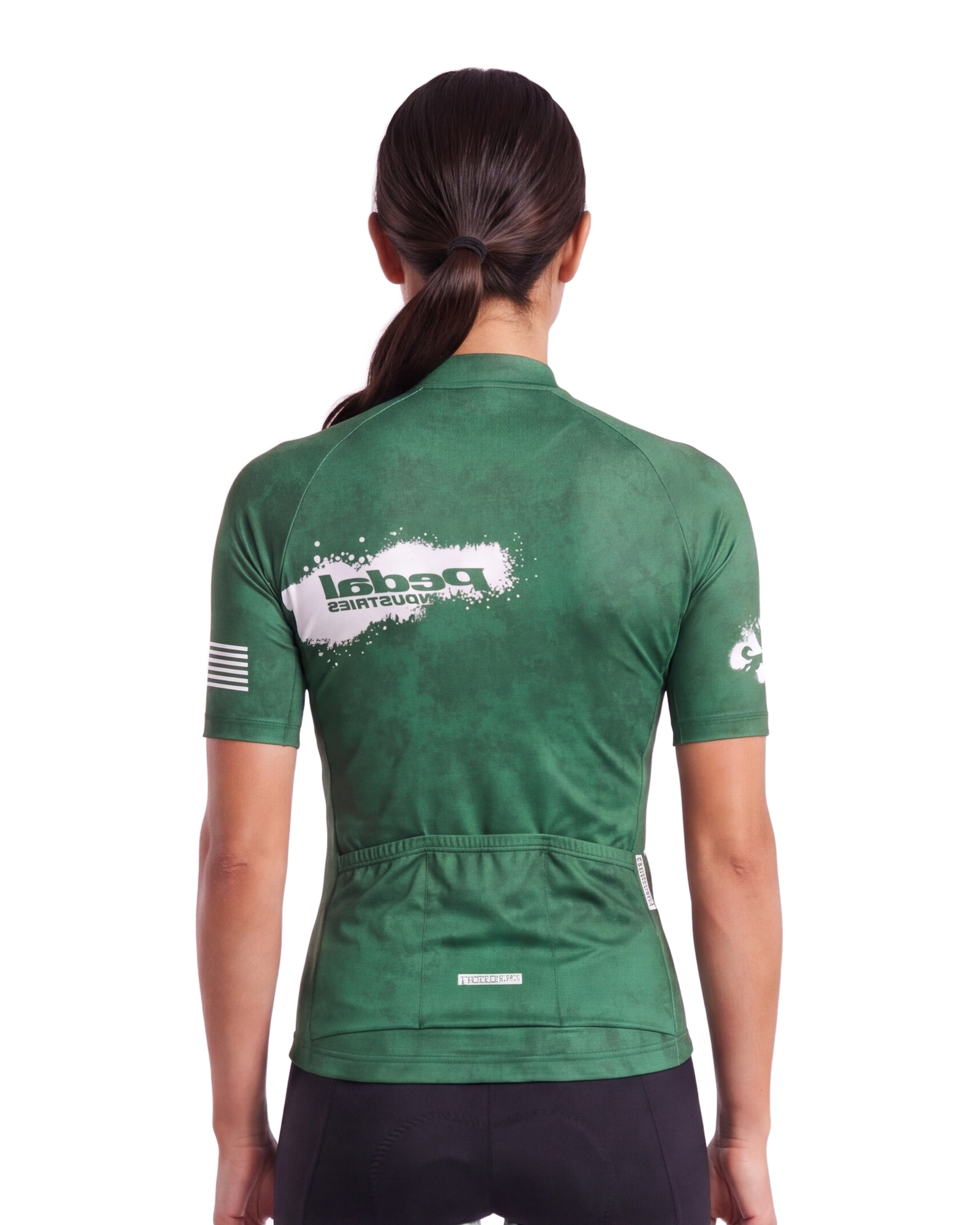 Deep Green PEDAL Insiders 2027 WOMEN'S PRO JERSEY 2.5 ISD - back, on model