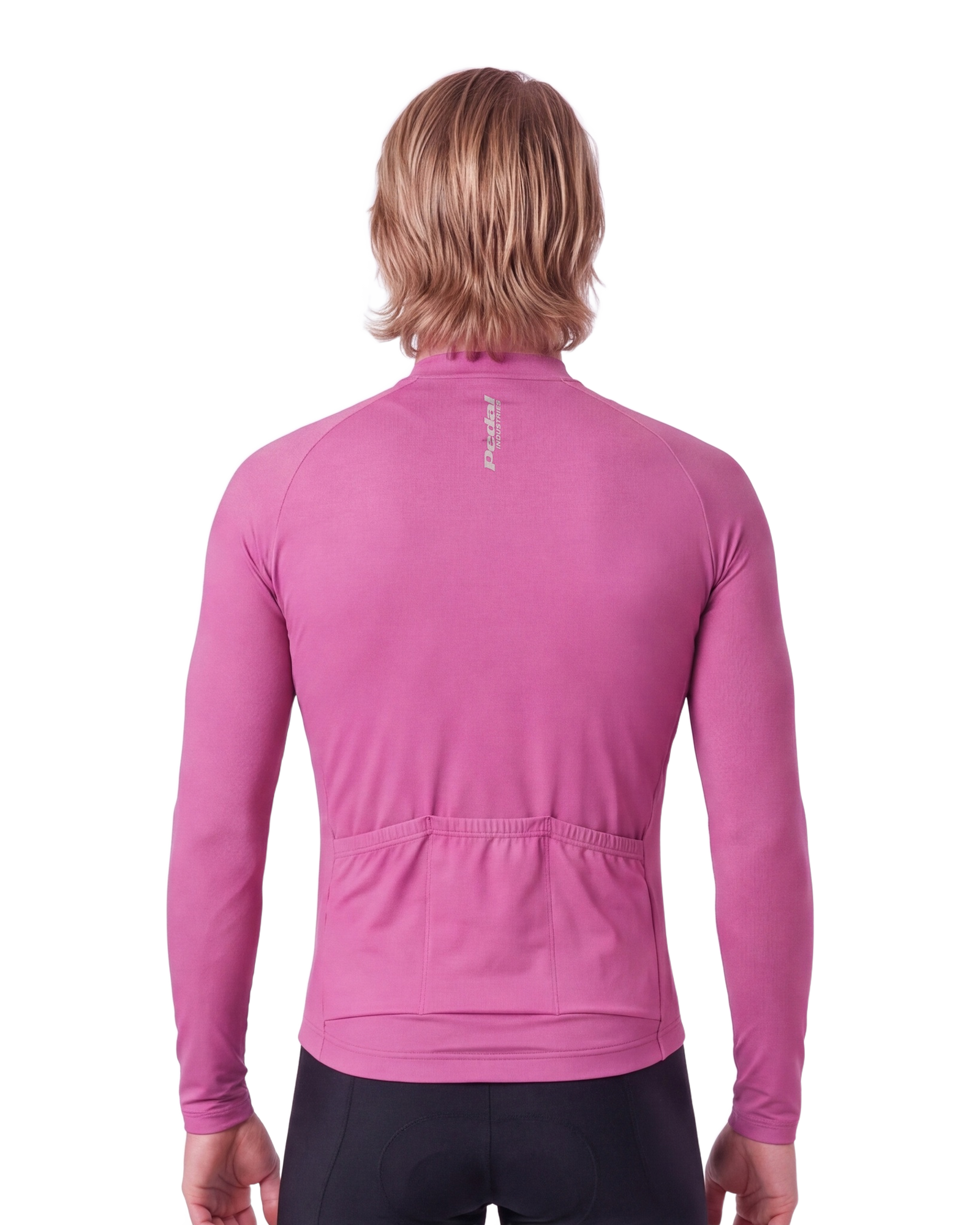 Electric Fuchsia Cypress Spirits MEN'S Long Sleeve PRO JERSEY ISD - back, on model