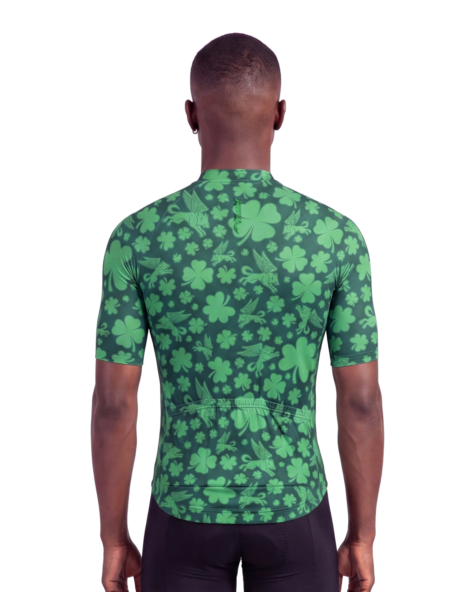 GREEN Lucky Pedal MEN'S PRO JERSEY ISD - back, on model