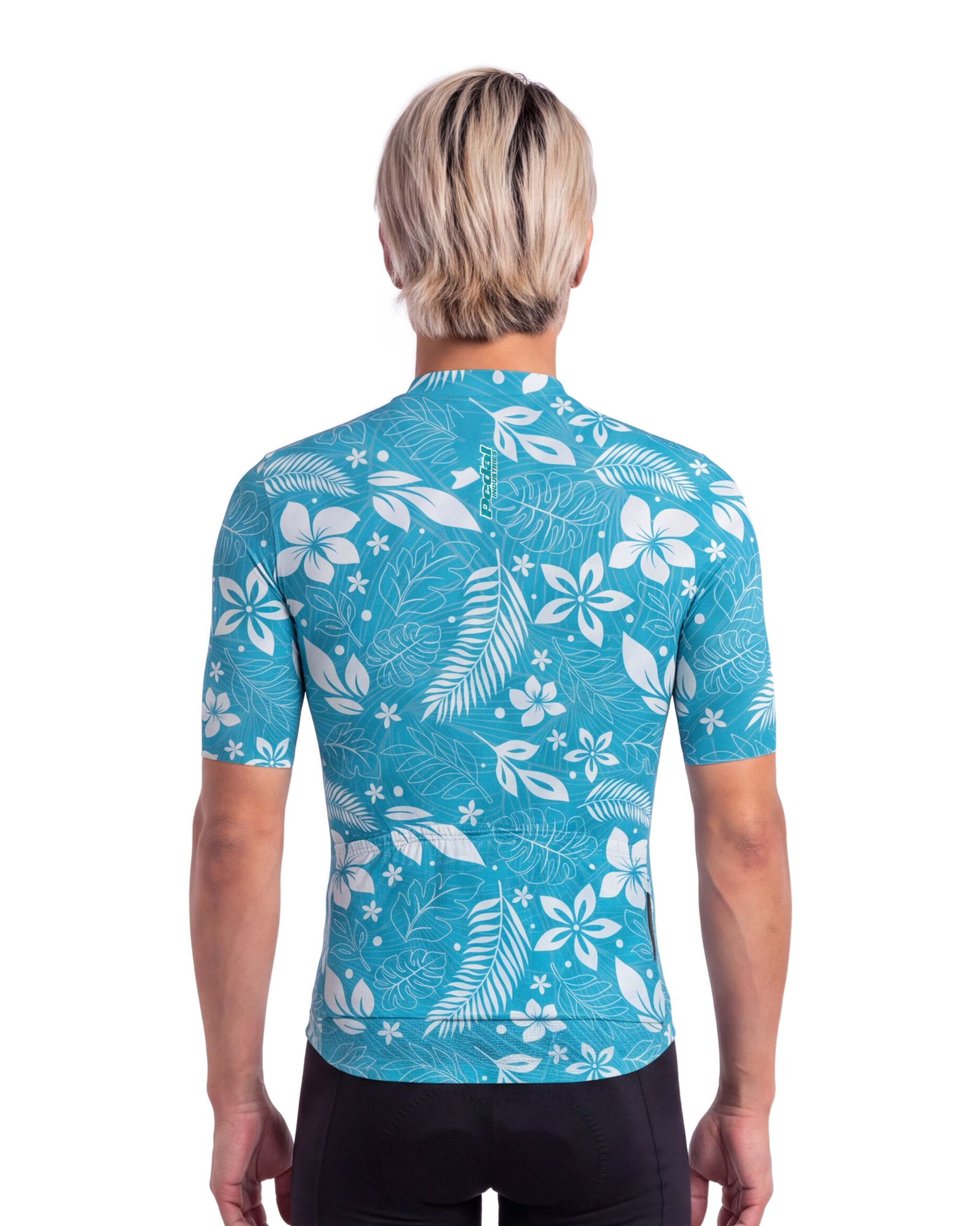 Hawaii Blue Aloha Pedal MEN'S PRO JERSEY ISD - back, on model