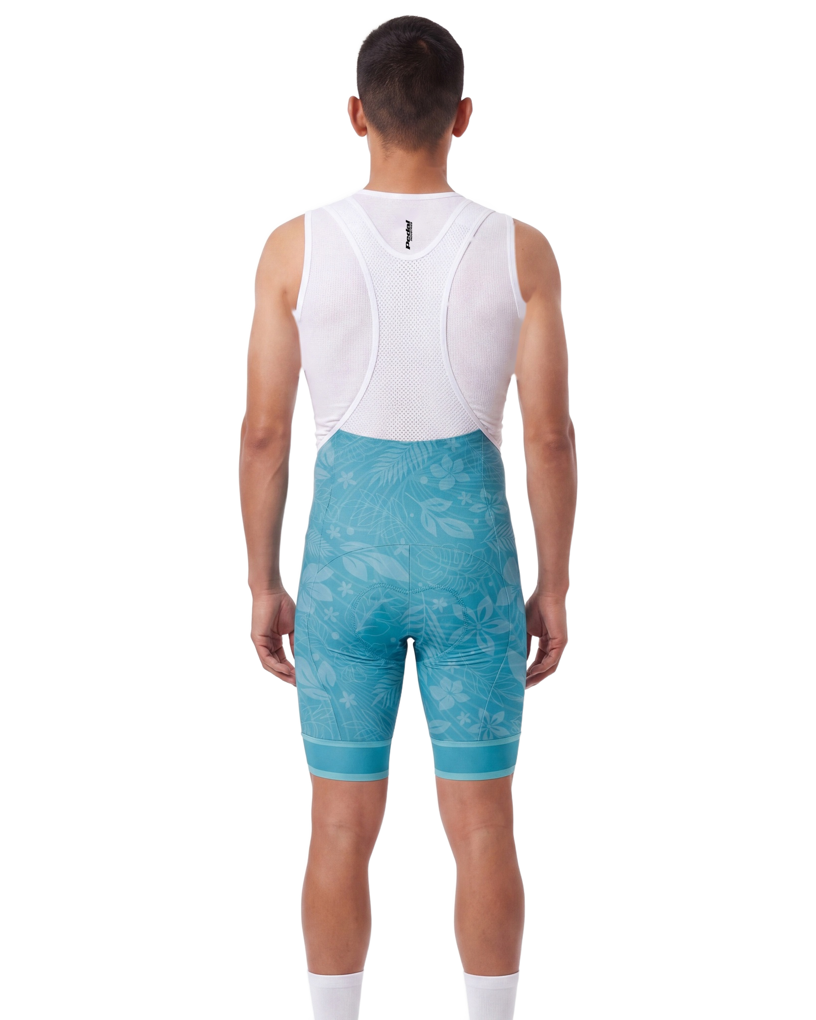 Hawaii Blue Aloha Pedal MEN'S PRO LEVEL BIB ISD - back, on model