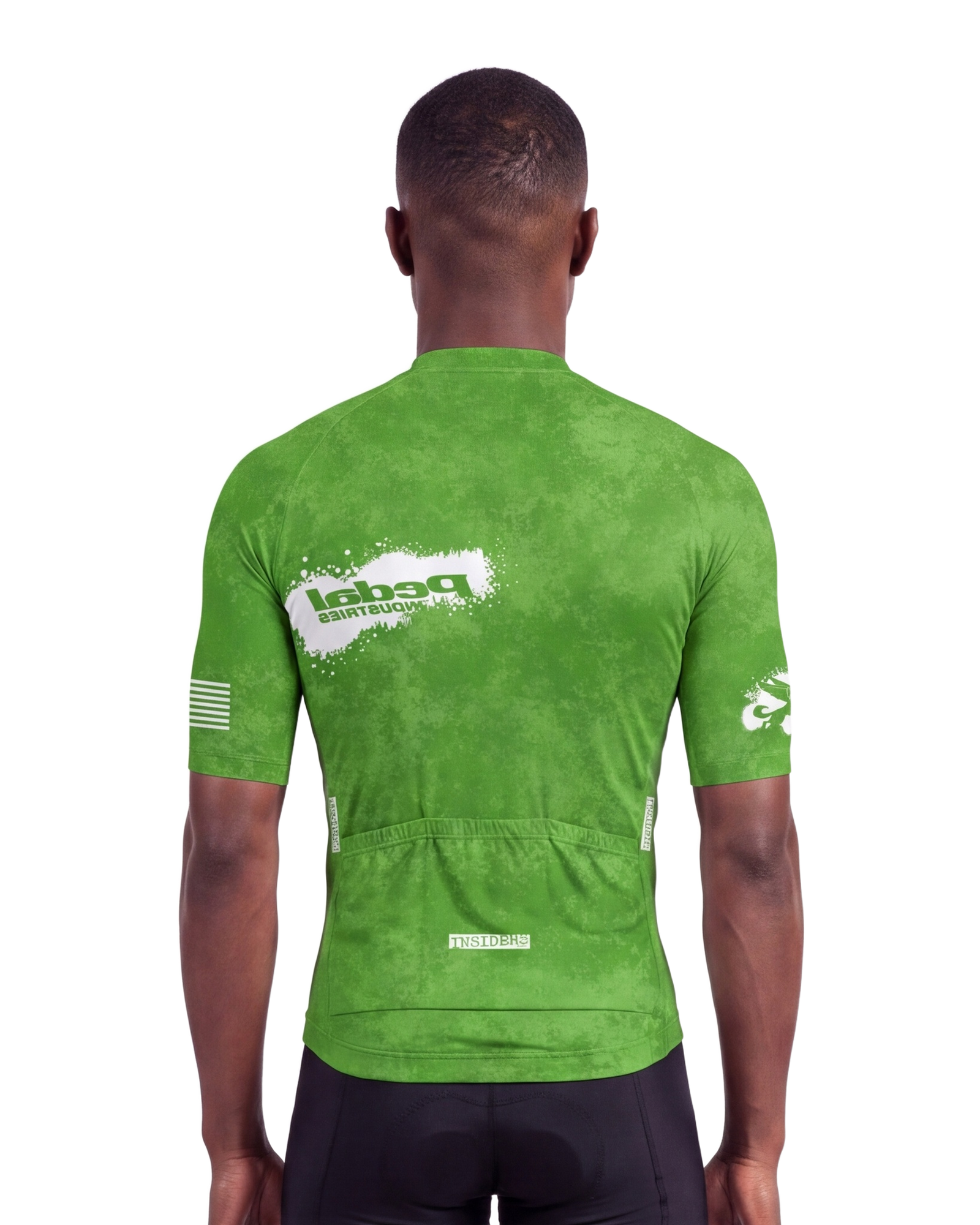 Lime Green PEDAL Insiders 2027 MEN'S PRO JERSEY ISD - back, on model