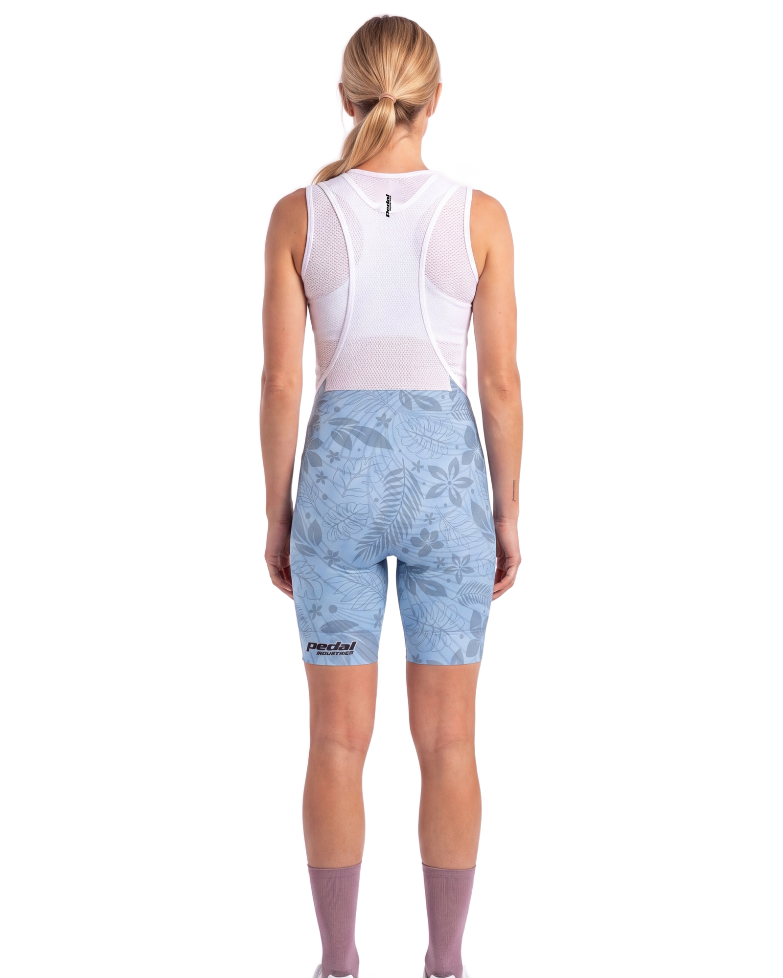 Midnight Black Aloha Pedal WOMEN'S PRO BIB 2.5 ISD - back, on model