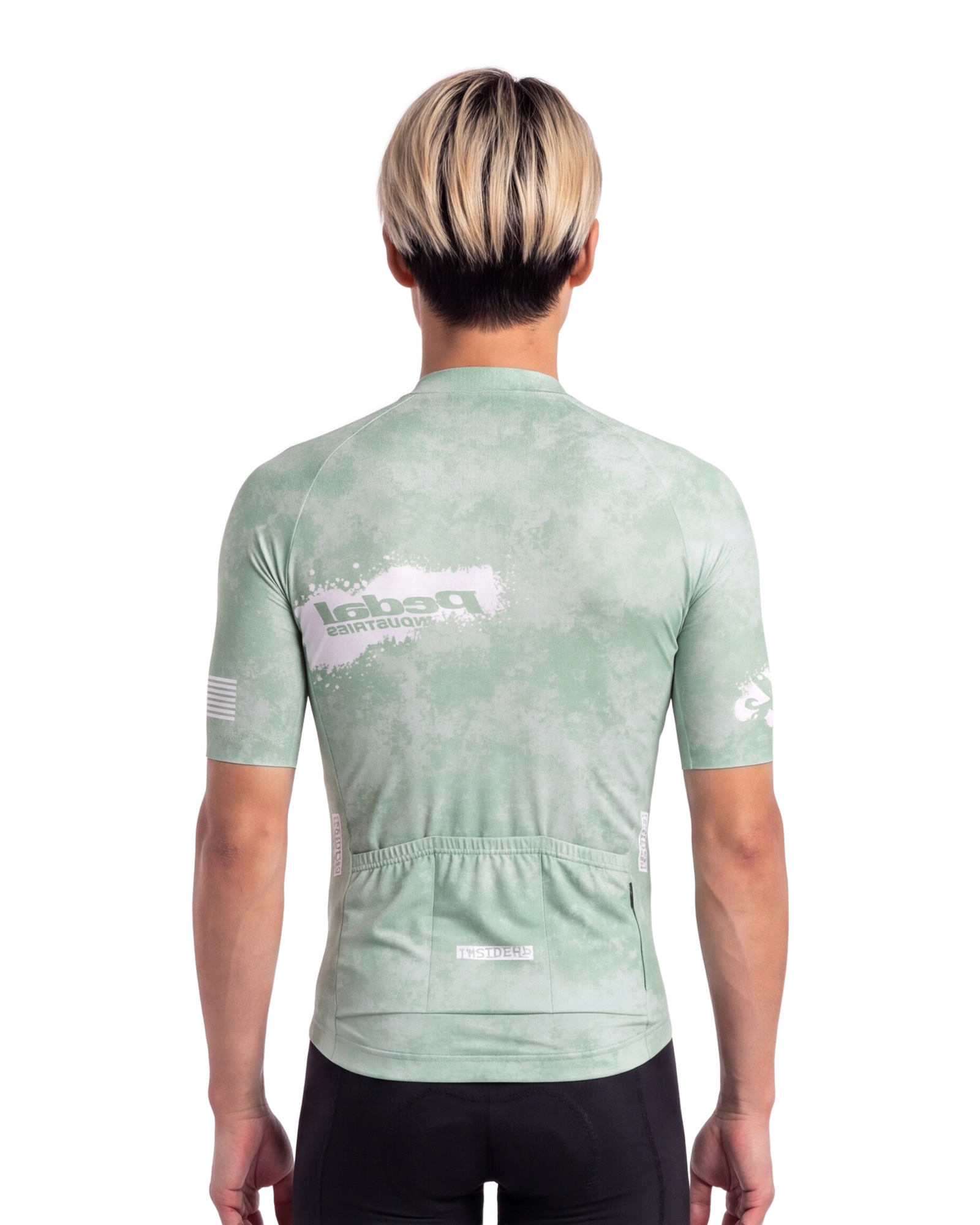 Mint Green PEDAL Insiders 2027 MEN'S PRO JERSEY ISD - back, on model