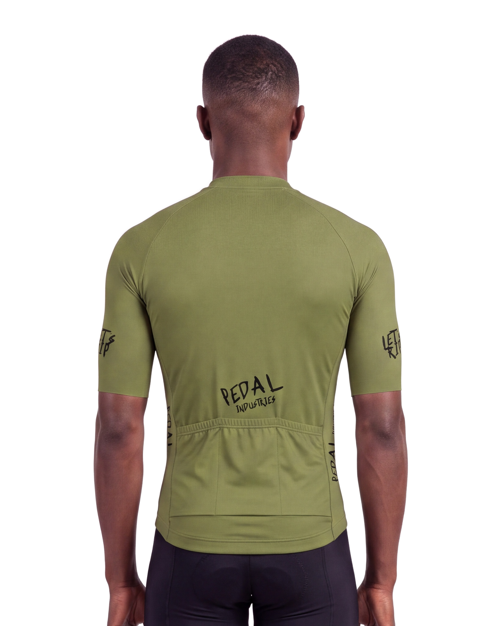 Olive-Black Pedal PUNK MEN'S PRO JERSEY ISD - back, on model