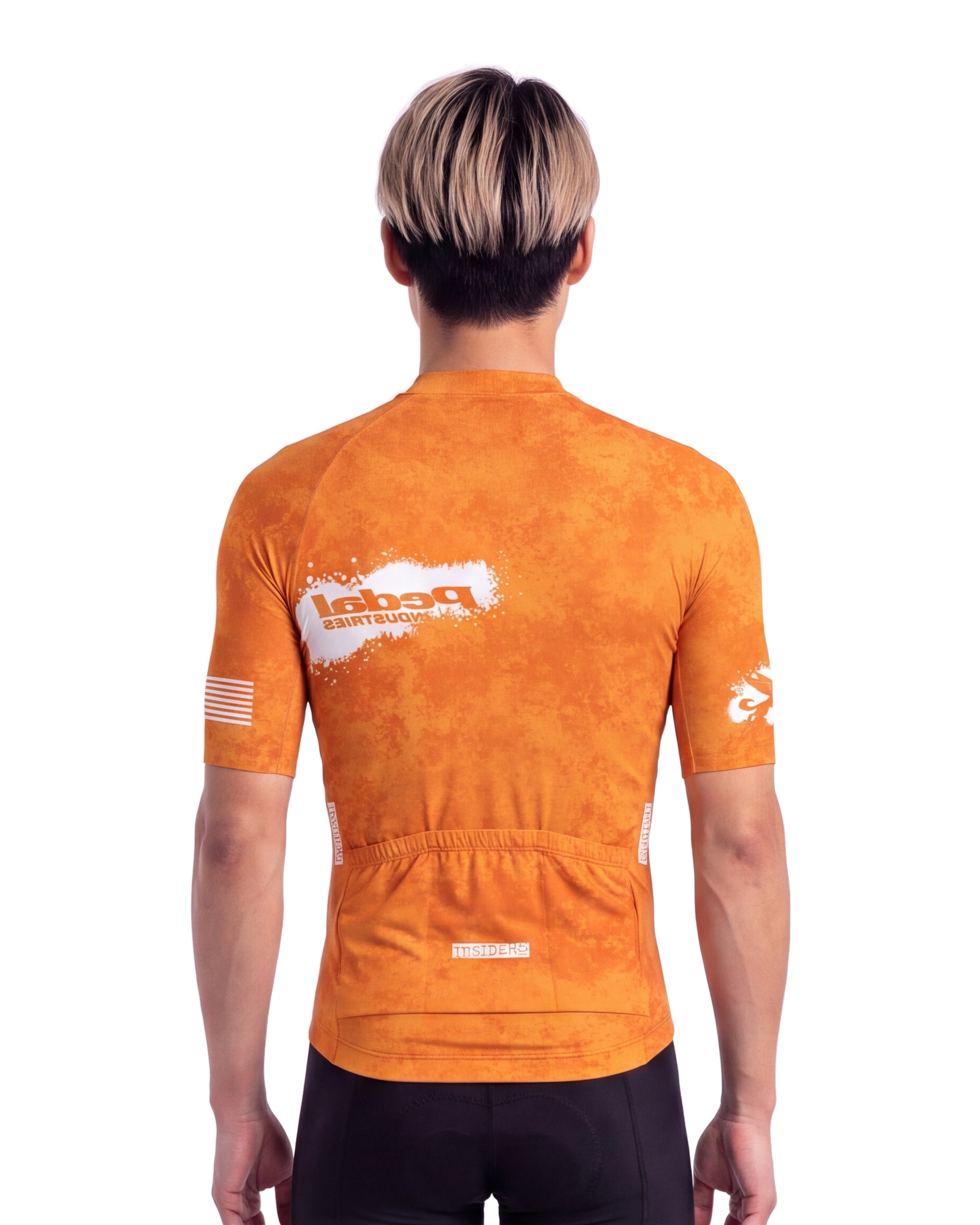 Orange PEDAL Insiders 2027 MEN'S PRO JERSEY ISD - back, on model