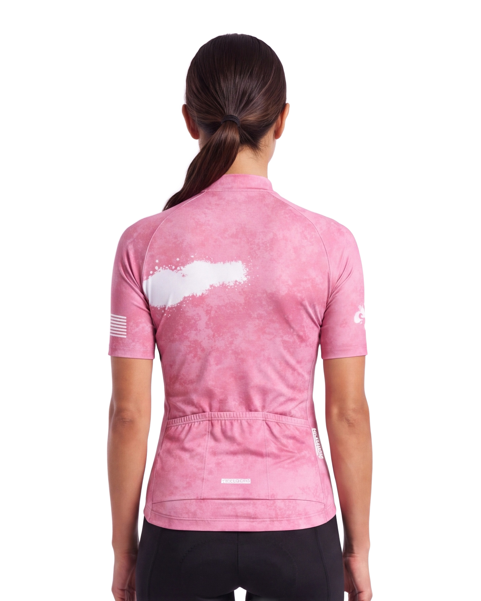 Pink PEDAL Insiders 2027 WOMEN'S PRO JERSEY 2.5 ISD - back, on model