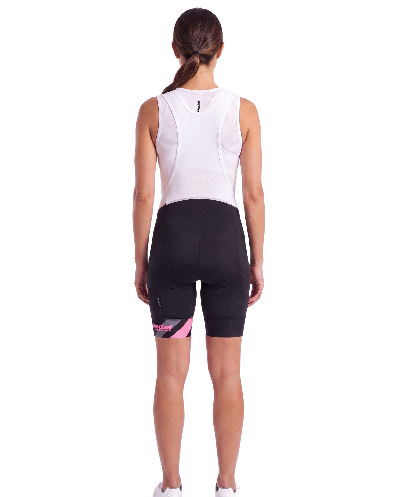 Pink Primary Colors WOMEN'S PRO BIB 2.5 ISD - back, on model