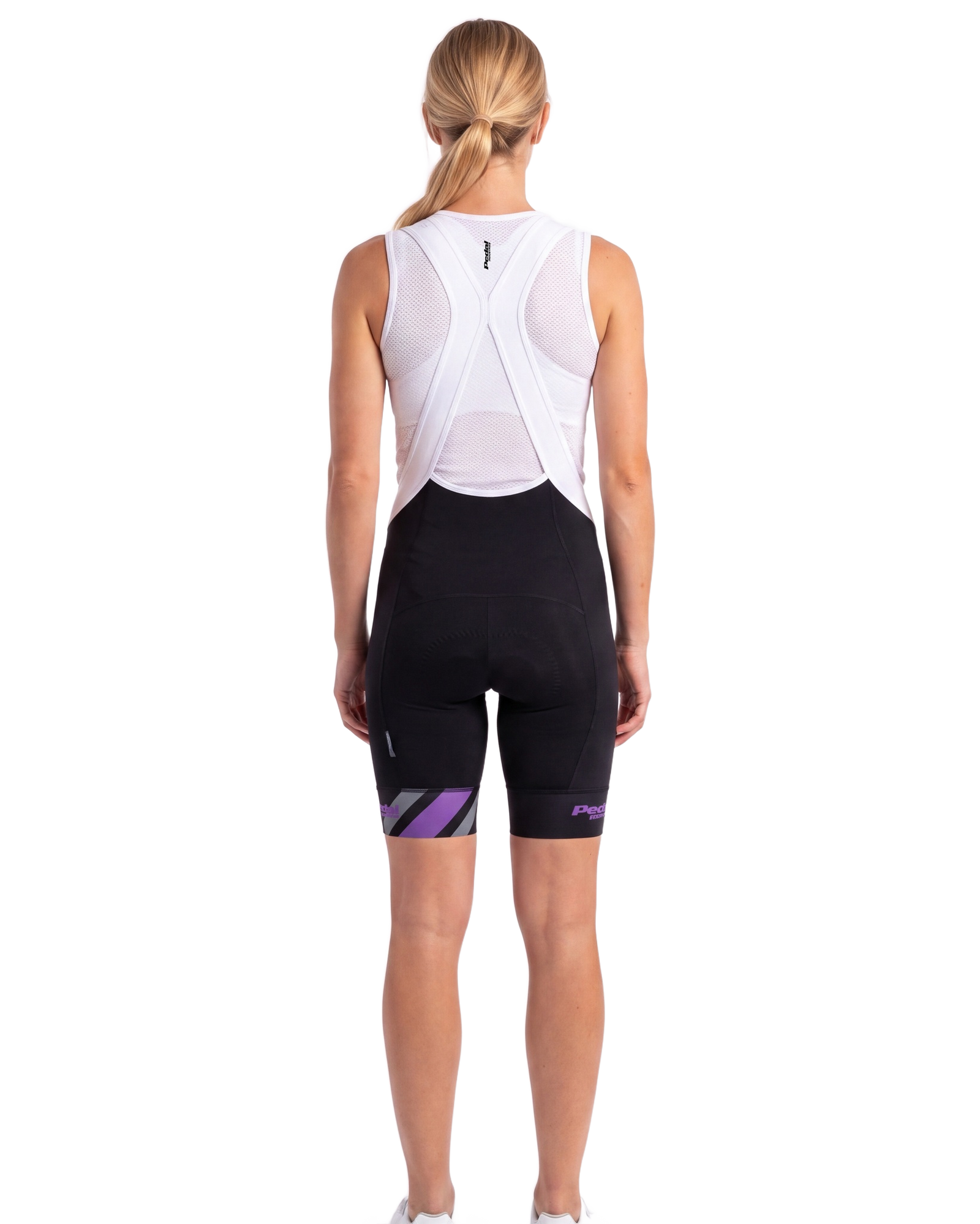 Purple Primary Colors WOMEN'S PRO BIB 2.5 ISD - back, on model