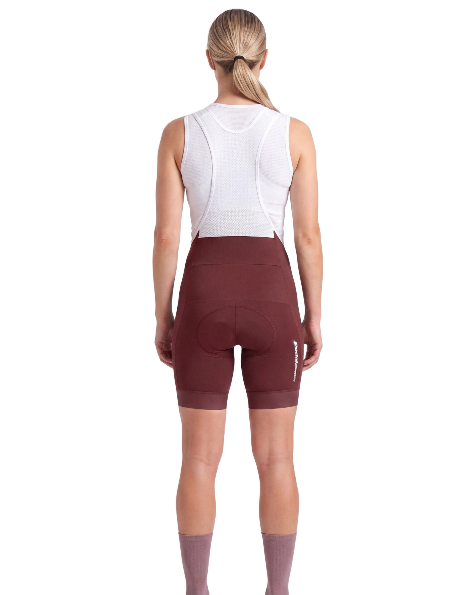 Red PEDAL Insiders 2027 WOMEN'S PRO BIB 2.5 ISD - back, on model