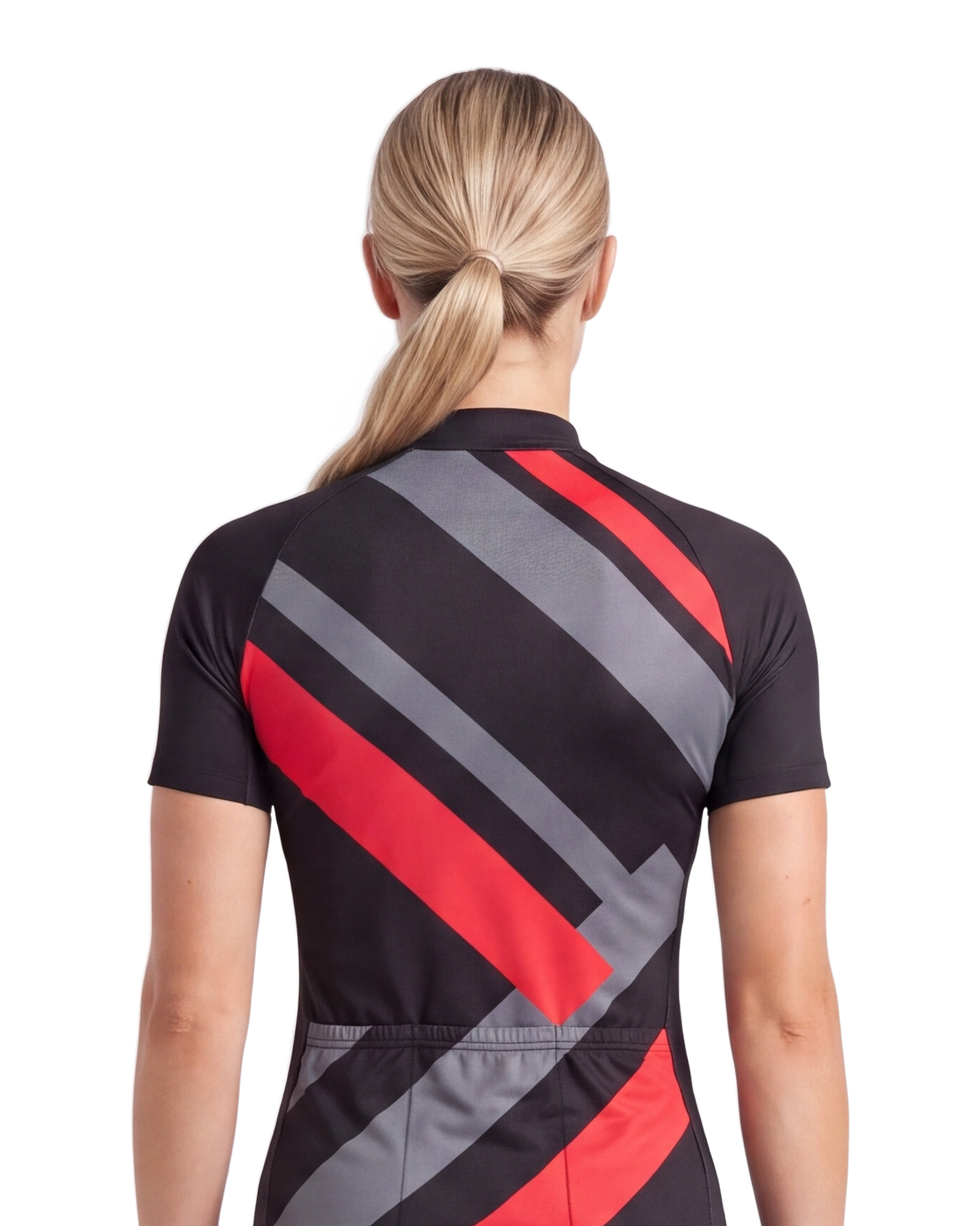 Red Primary Colors WOMEN'S PRO JERSEY ISD - back, on model
