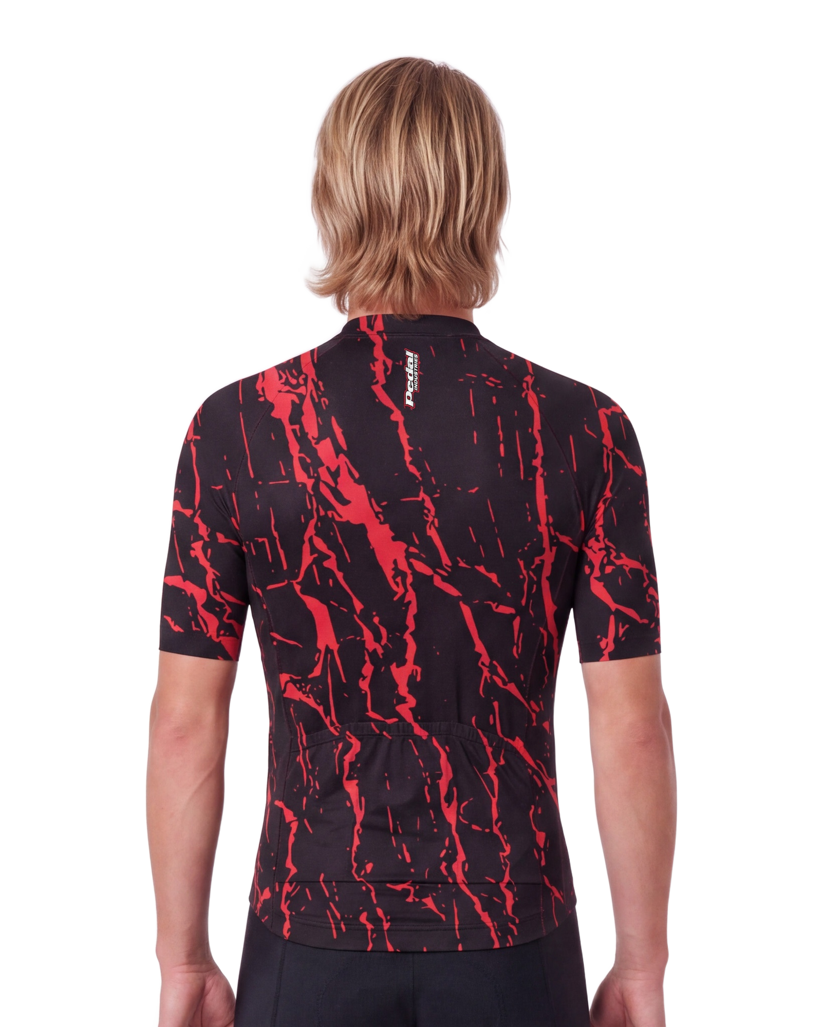 Red Splatter MEN'S PRO JERSEY ISD - back, on model
