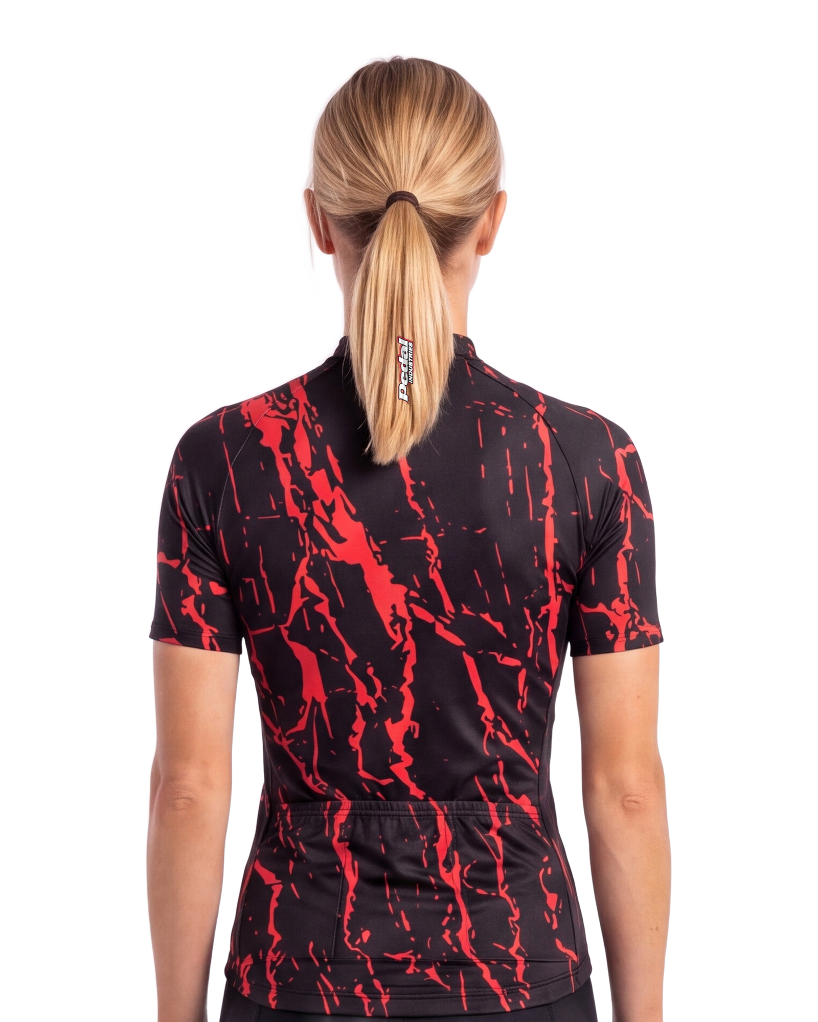Red Splatter WOMEN'S PRO JERSEY ISD - back, on model