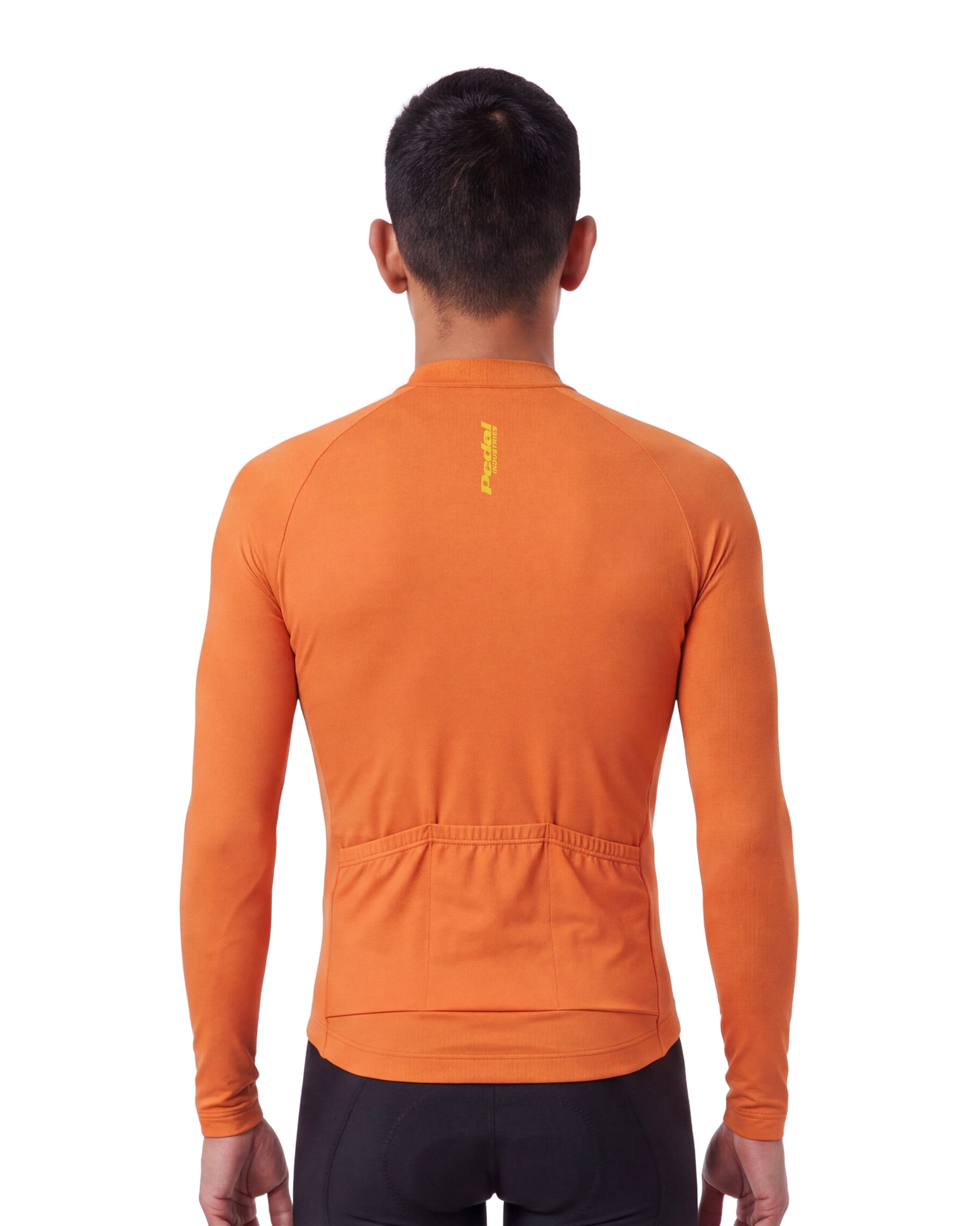 Solar Orange Cypress Spirits MEN'S Long Sleeve PRO JERSEY ISD - back, on model