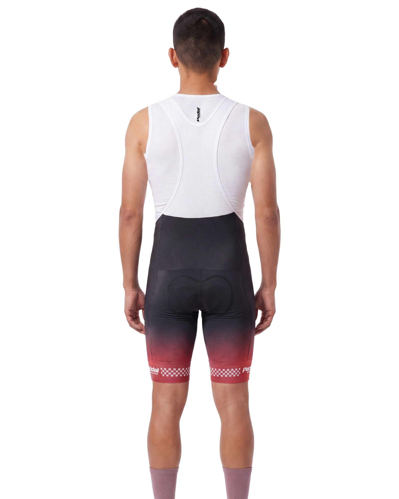 The GC Red MEN'S PRO LEVEL BIB ISD - back, on model