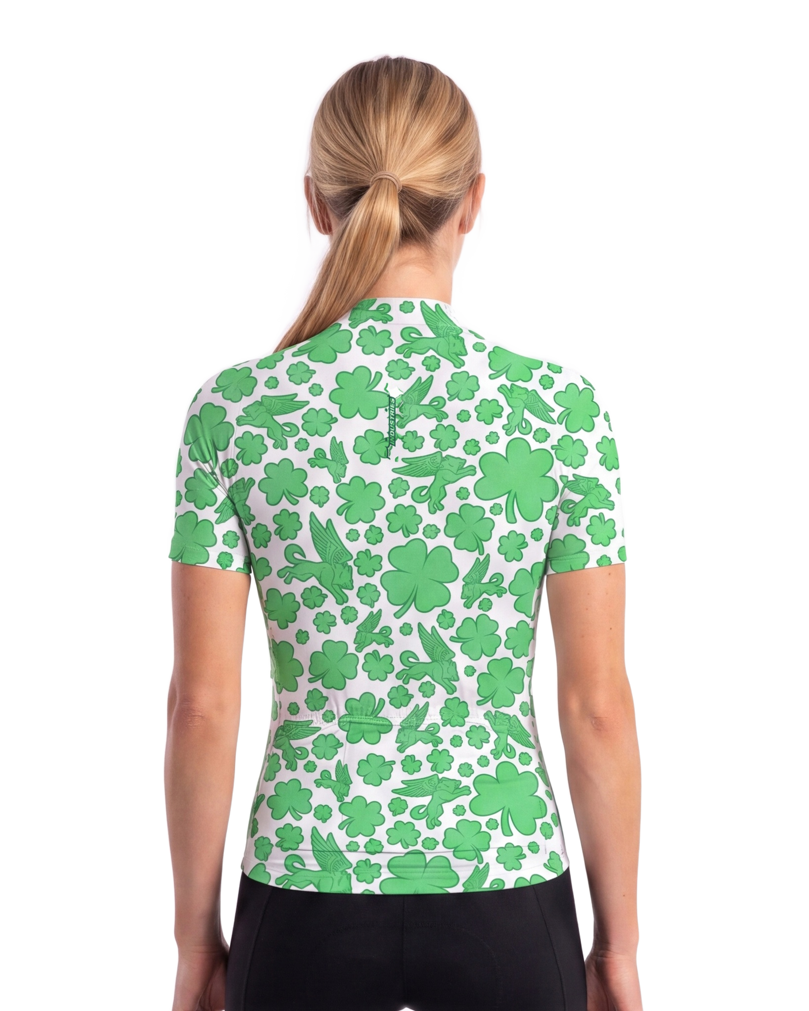 White Lucky Pedal WOMEN'S PRO JERSEY ISD - back, on model