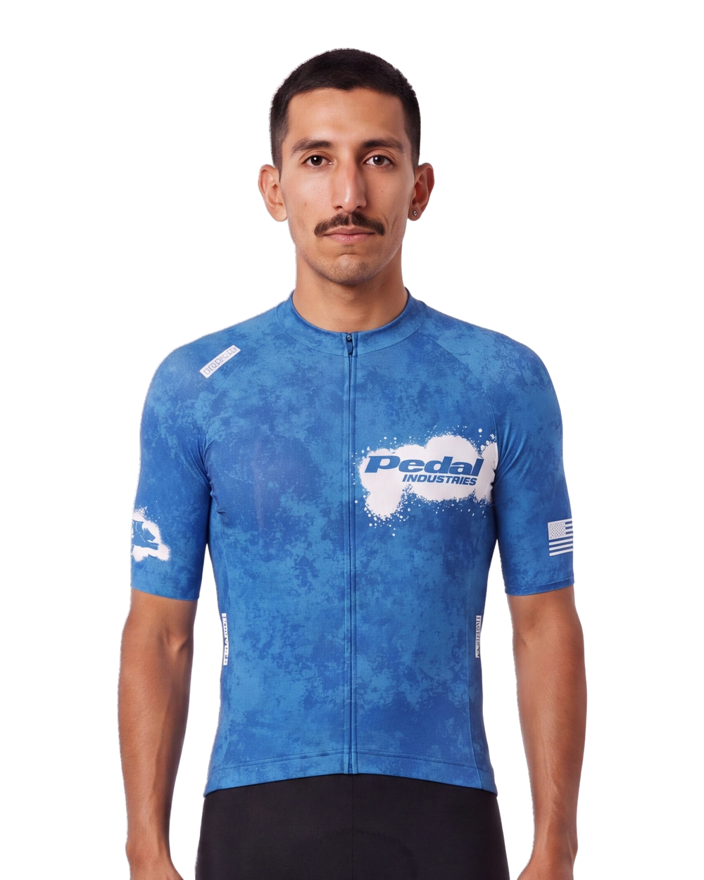 Azure Blue PEDAL Insiders 2027 MEN'S PRO JERSEY ISD on a rider