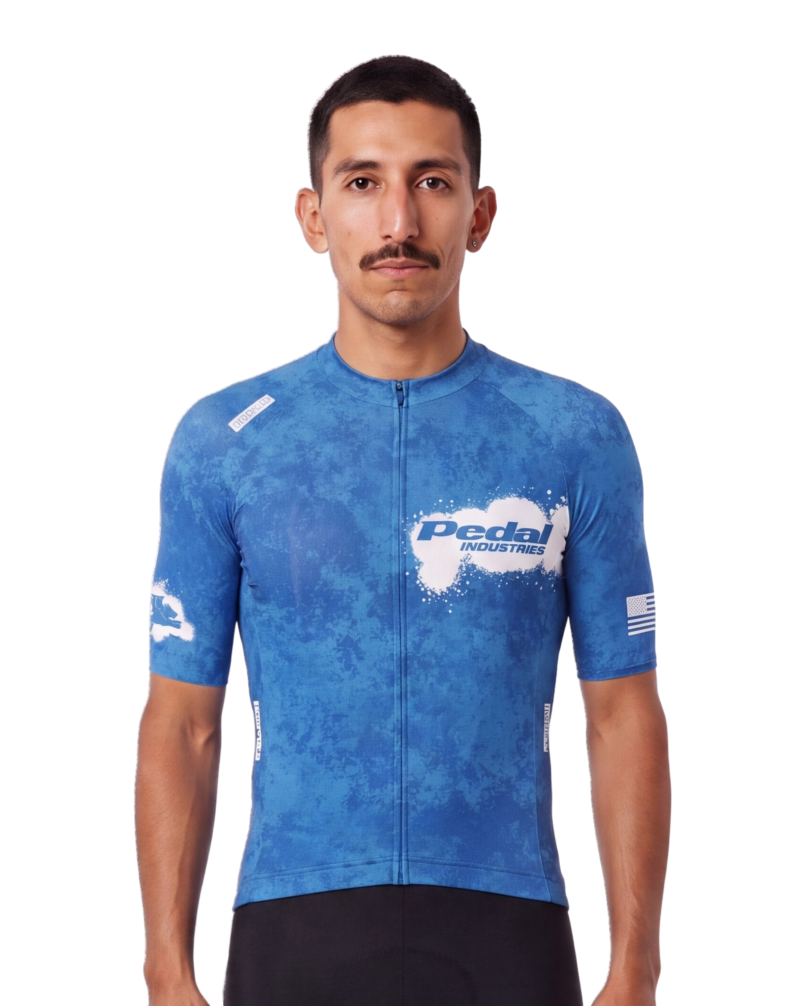 Azure Blue PEDAL Insiders 2027 MEN'S PRO JERSEY ISD - front, on model