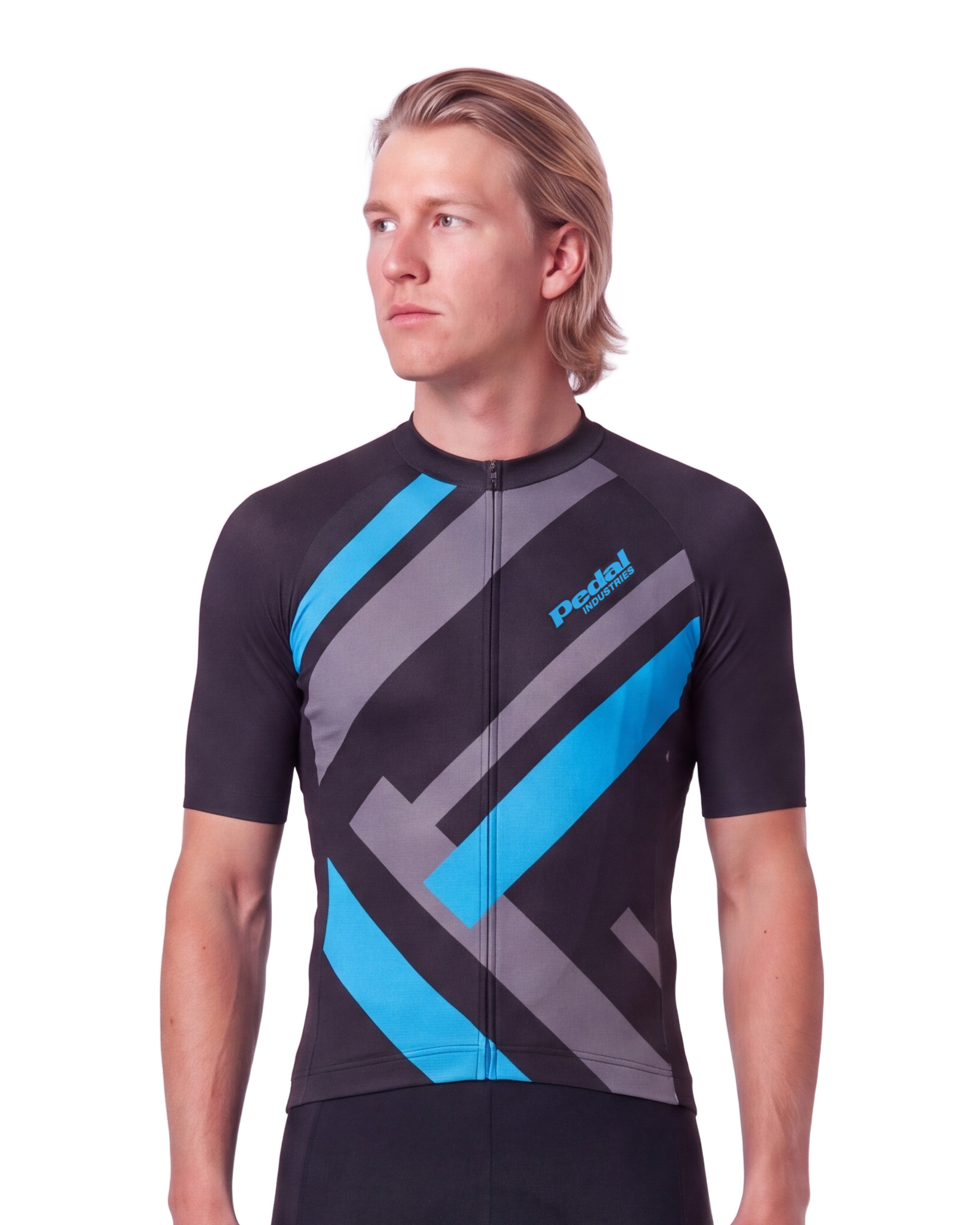 Blue Primary Colors MEN'S PRO JERSEY ISD - front, on model