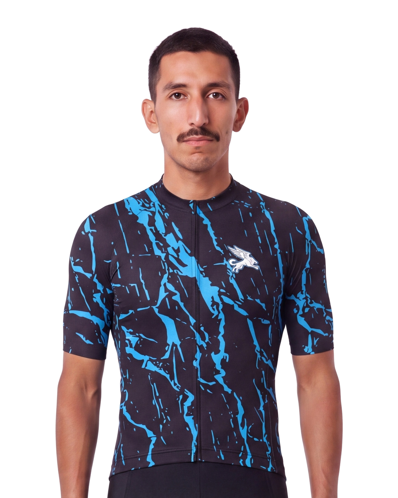 Blue Splatter MEN'S PRO JERSEY ISD - front, on model