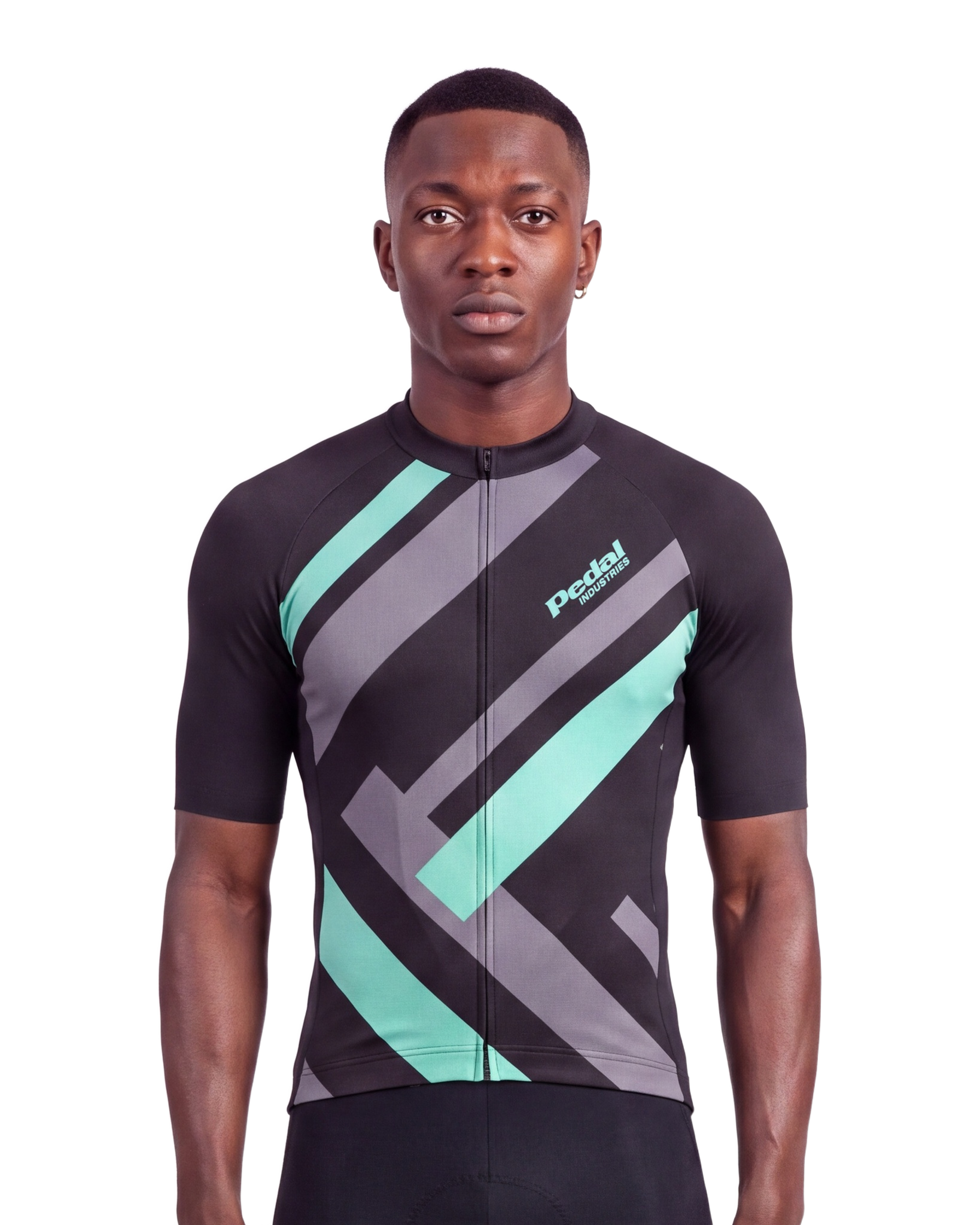 Celeste Primary Colors MEN'S PRO JERSEY ISD - front, on model