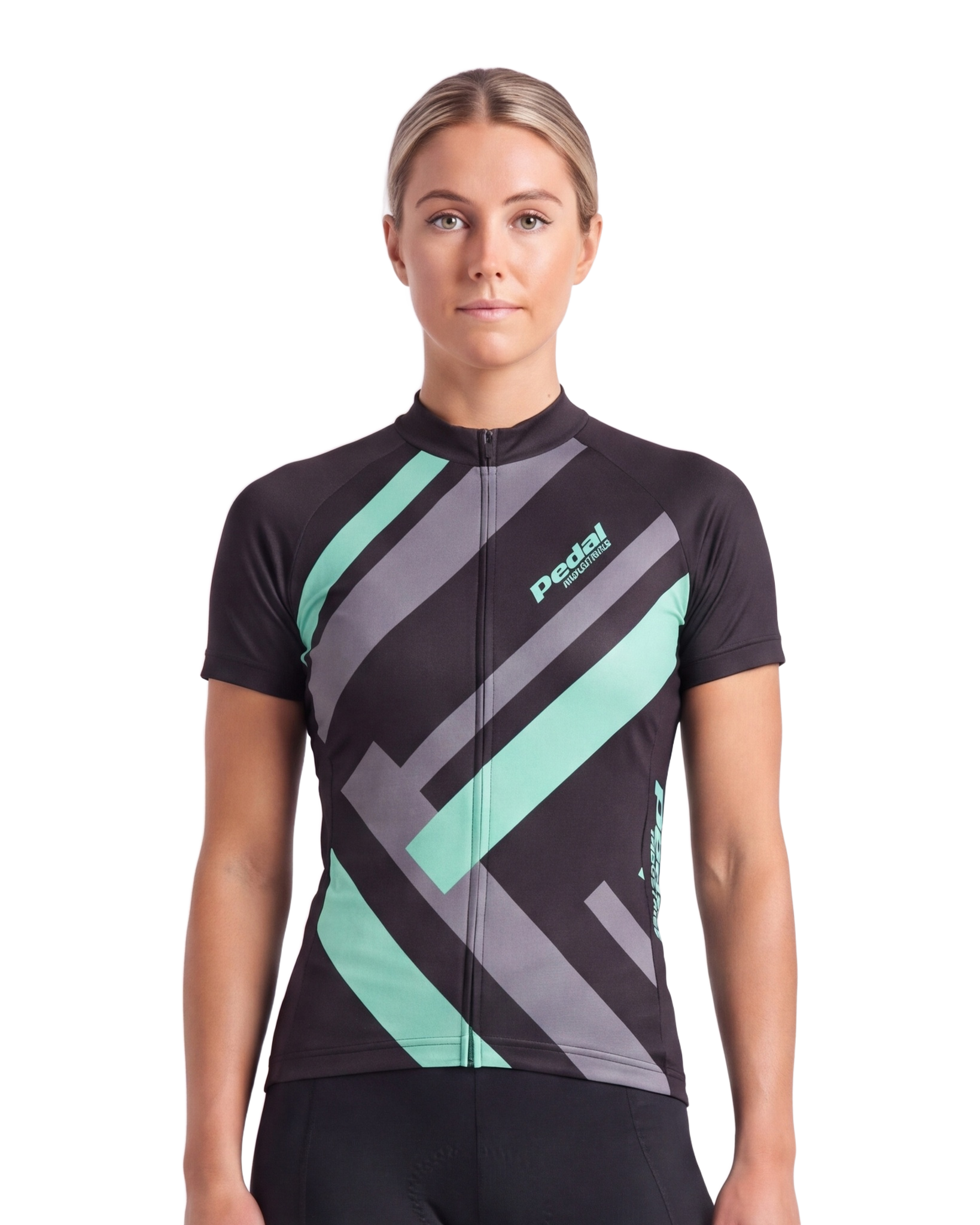 Celeste Primary Colors WOMEN'S PRO JERSEY ISD - front, on model