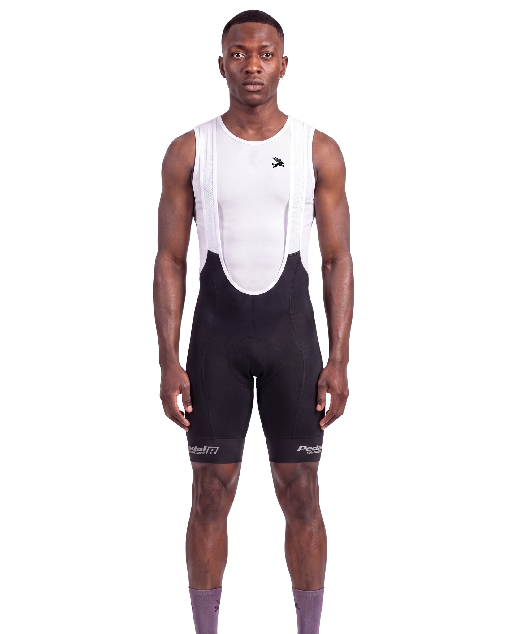 Classic Black PEDALindustries/R 2026 MEN'S PRO LEVEL BIB ISD - front, on model