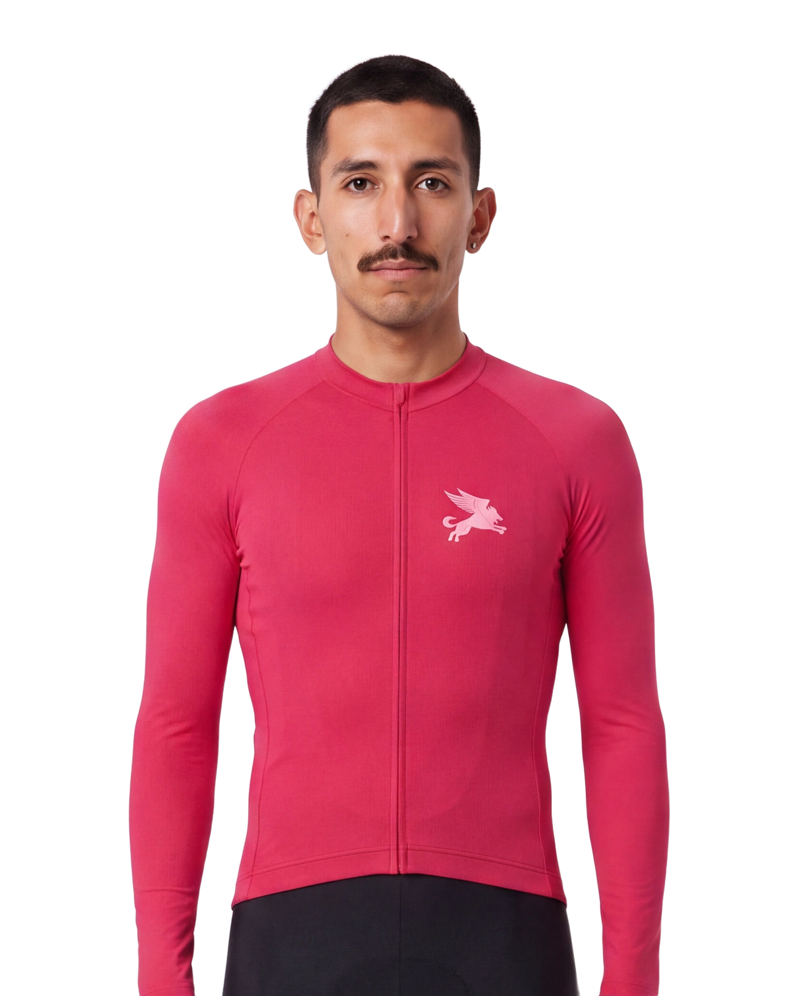 Crimson Red Cypress Spirits MEN'S Long Sleeve PRO JERSEY ISD - front, on model