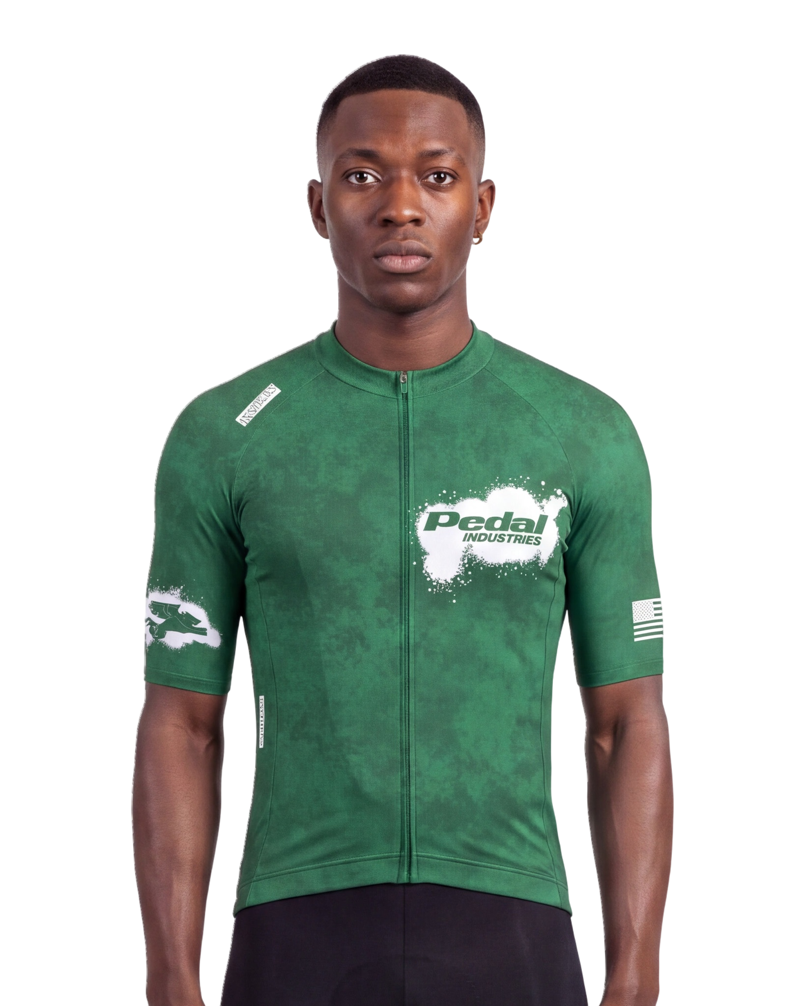 Deep Green PEDAL Insiders 2027 MEN'S PRO JERSEY ISD - front, on model
