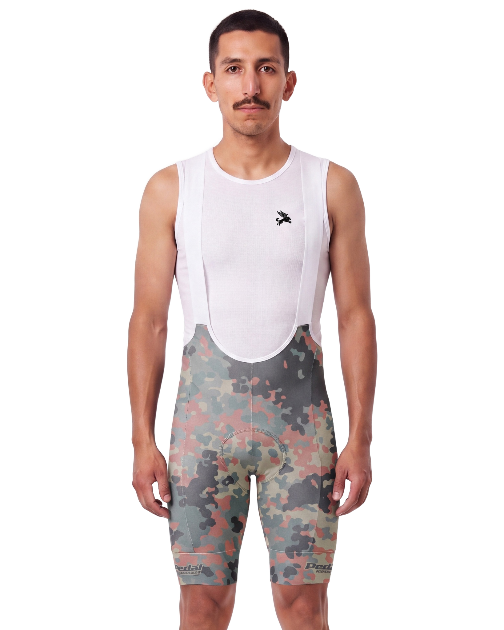 Desert CAMO MEN'S PRO LEVEL BIB ISD - front, on model