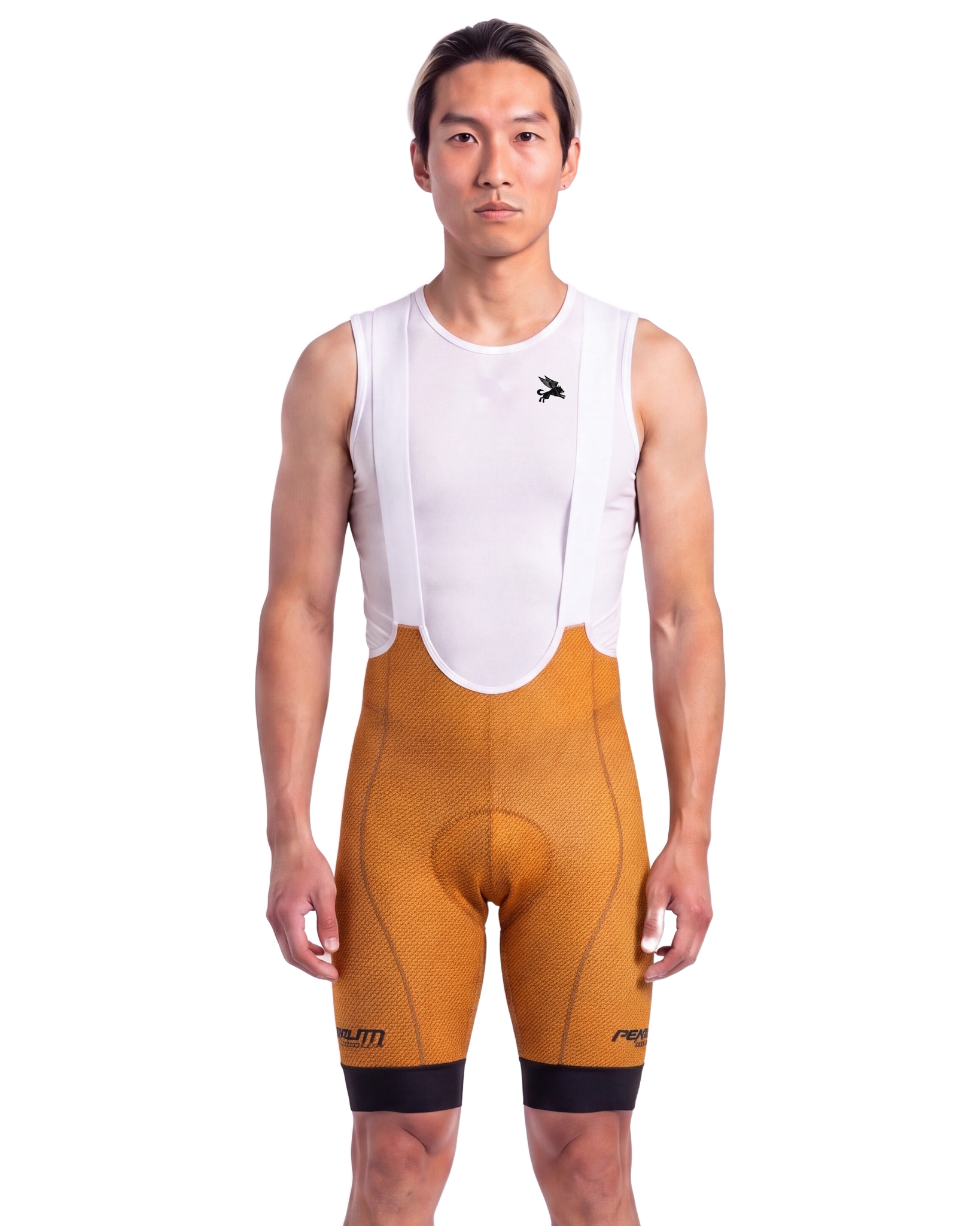 GOLD Denim PEDALindustries/R 2026 MEN'S PRO LEVEL BIB ISD - front, on model