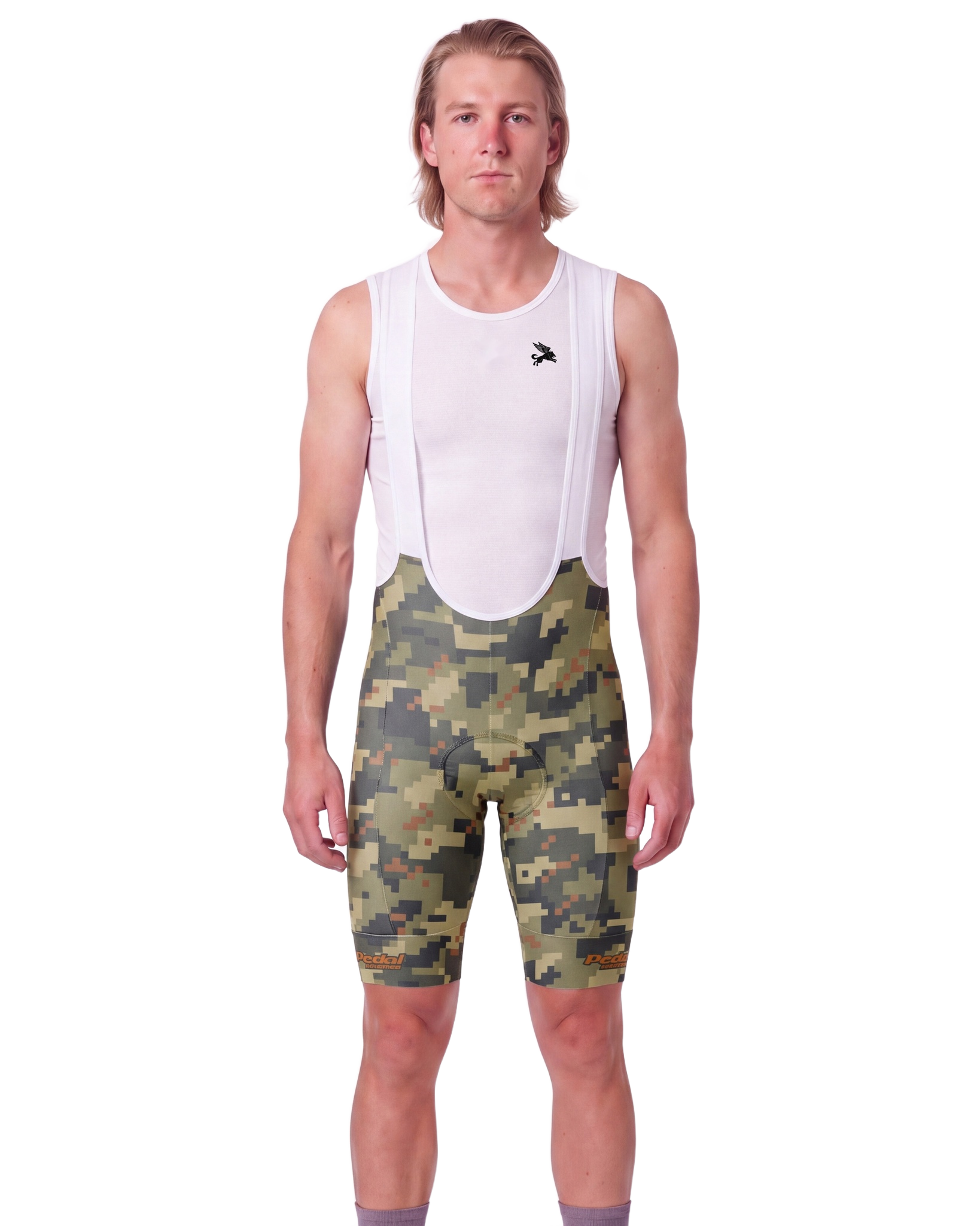 Jungle CAMO MEN'S PRO LEVEL BIB ISD - front, on model