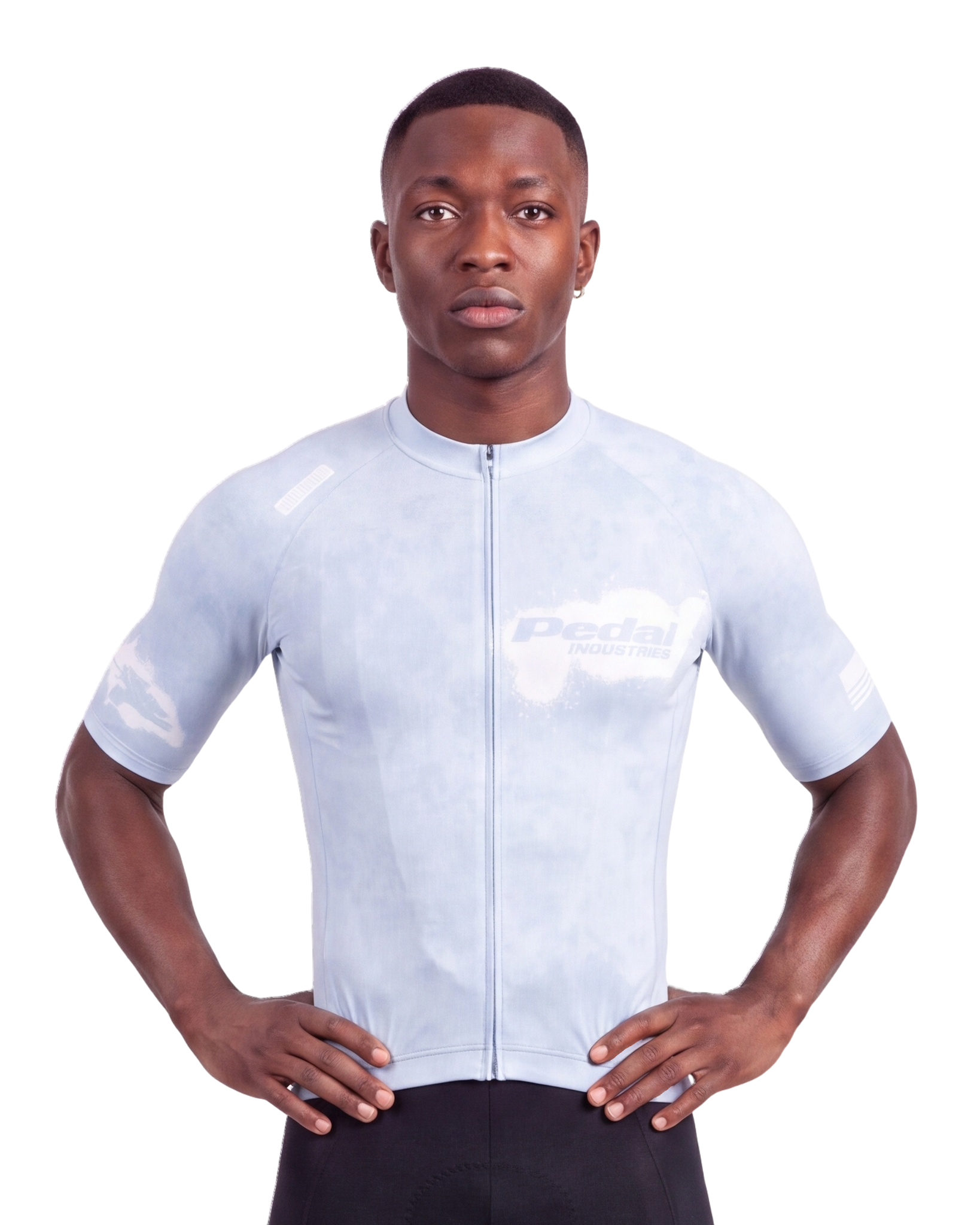 Light Blue PEDAL Insiders 2027 MEN'S PRO JERSEY ISD - front, on model