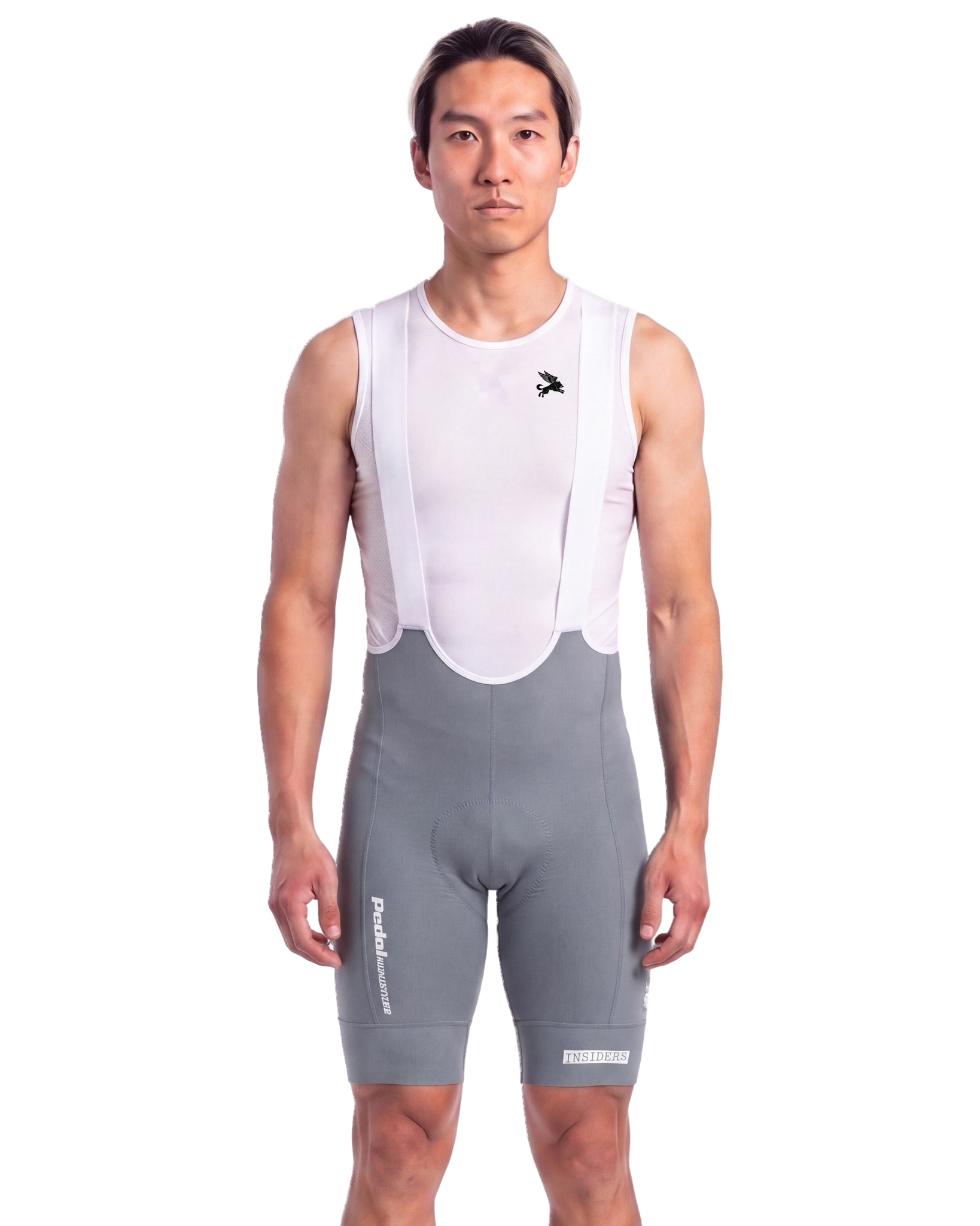 Light Blue PEDAL Insiders 2027 MEN'S PRO LEVEL BIB ISD - front, on model
