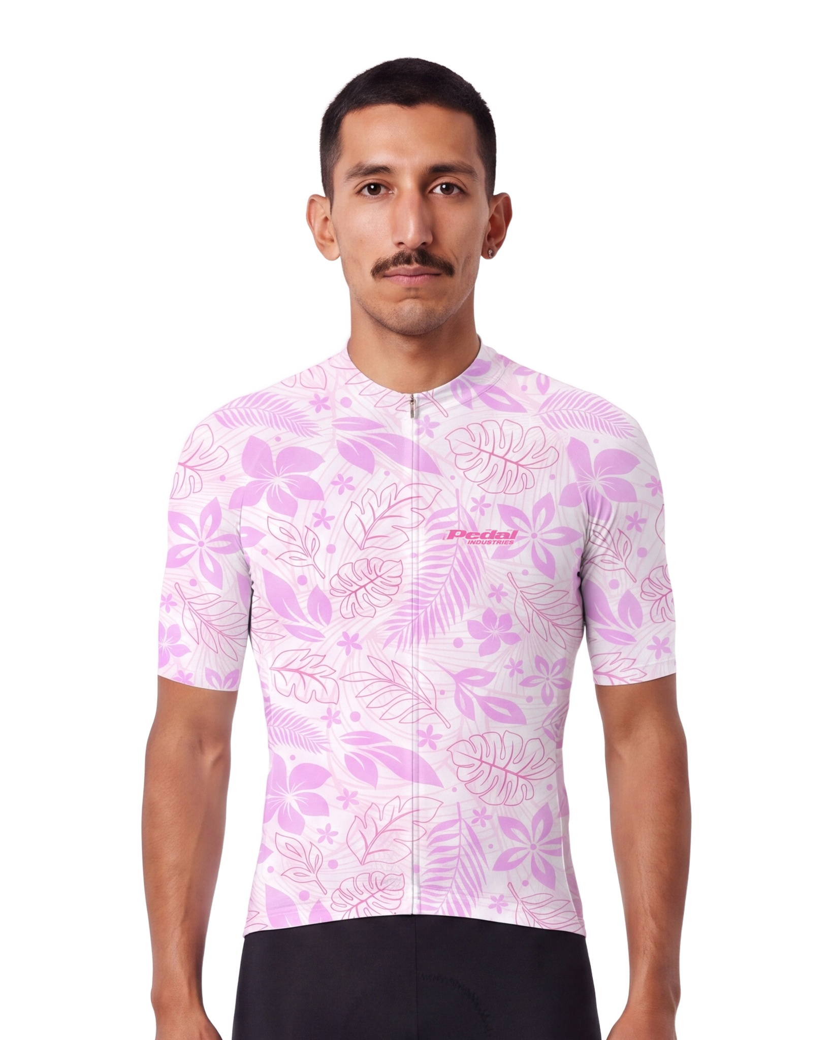 Maui Pink Aloha Pedal MEN'S PRO JERSEY ISD - front, on model