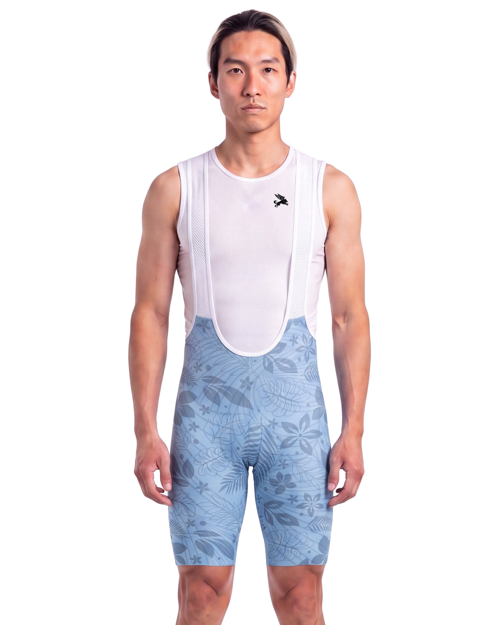 Midnight Black Aloha Pedal MEN'S PRO LEVEL BIB ISD - front, on model