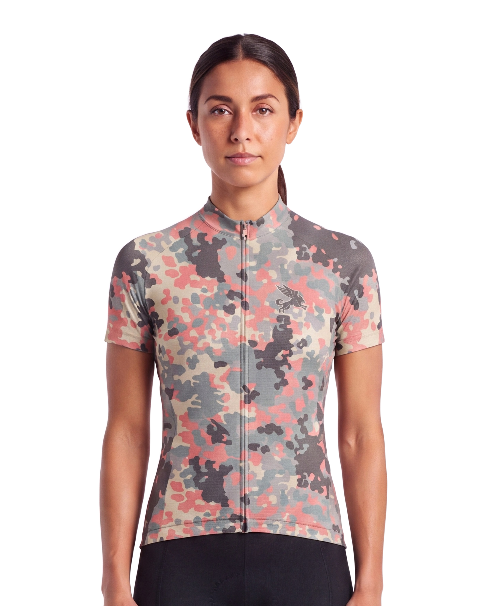 Military CAMO WOMEN'S PRO JERSEY ISD - front, on model