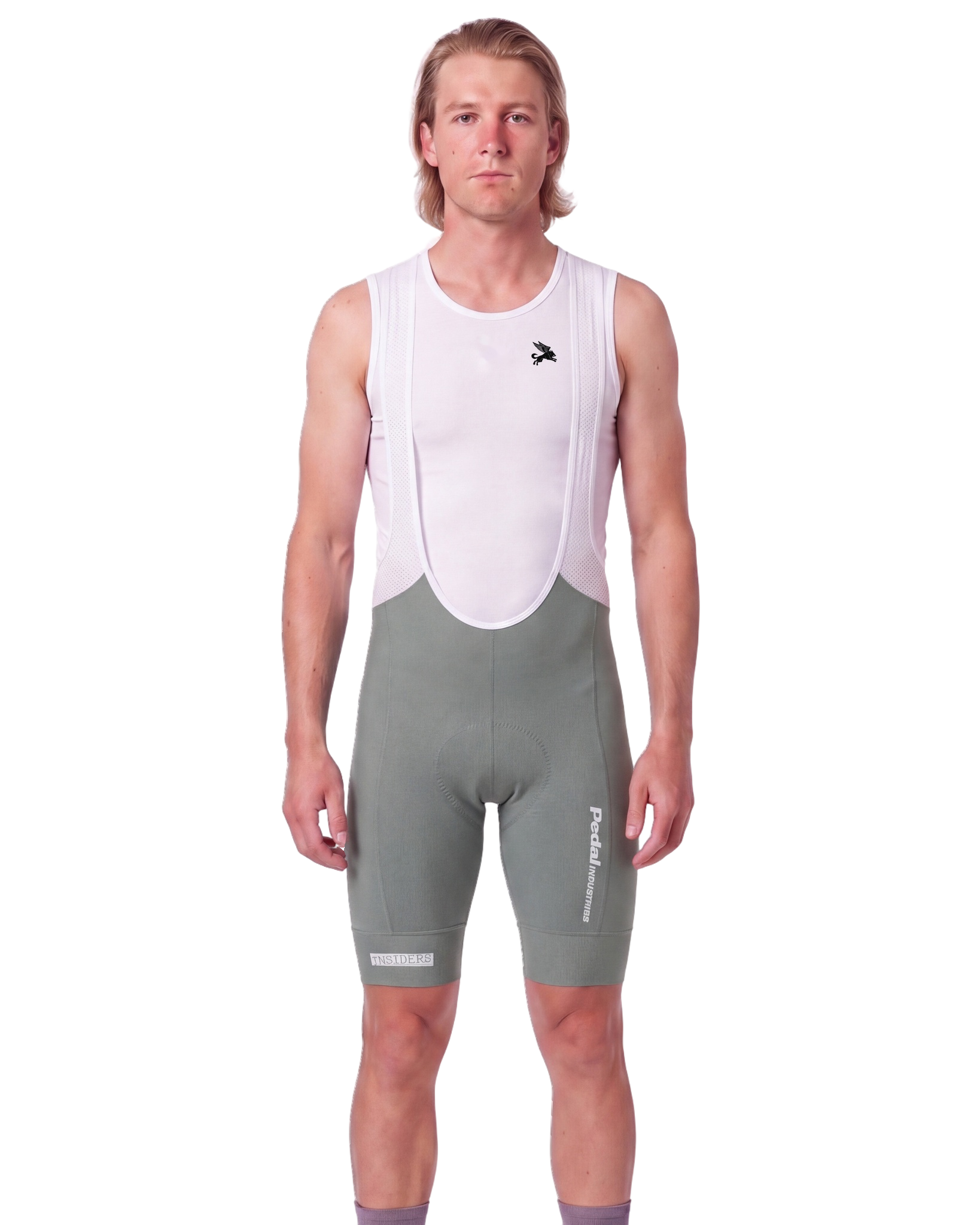 Mint Green PEDAL Insiders 2027 MEN'S PRO LEVEL BIB ISD - front, on model