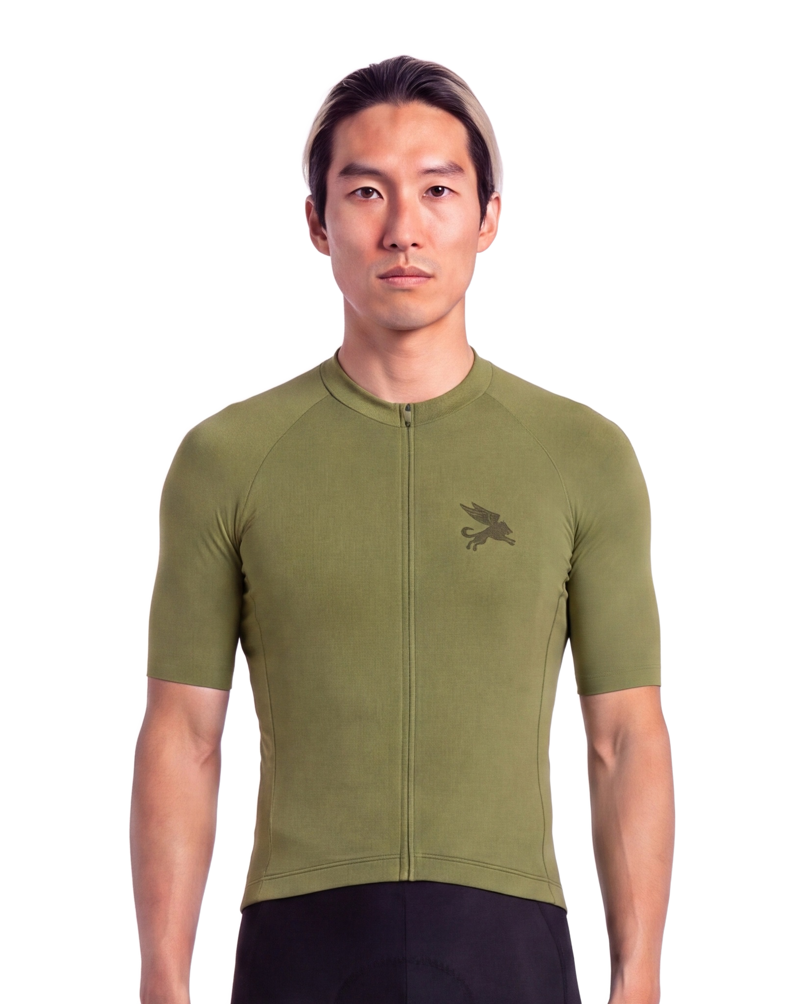 Olive Chroma MEN'S PRO JERSEY ISD - front, on model