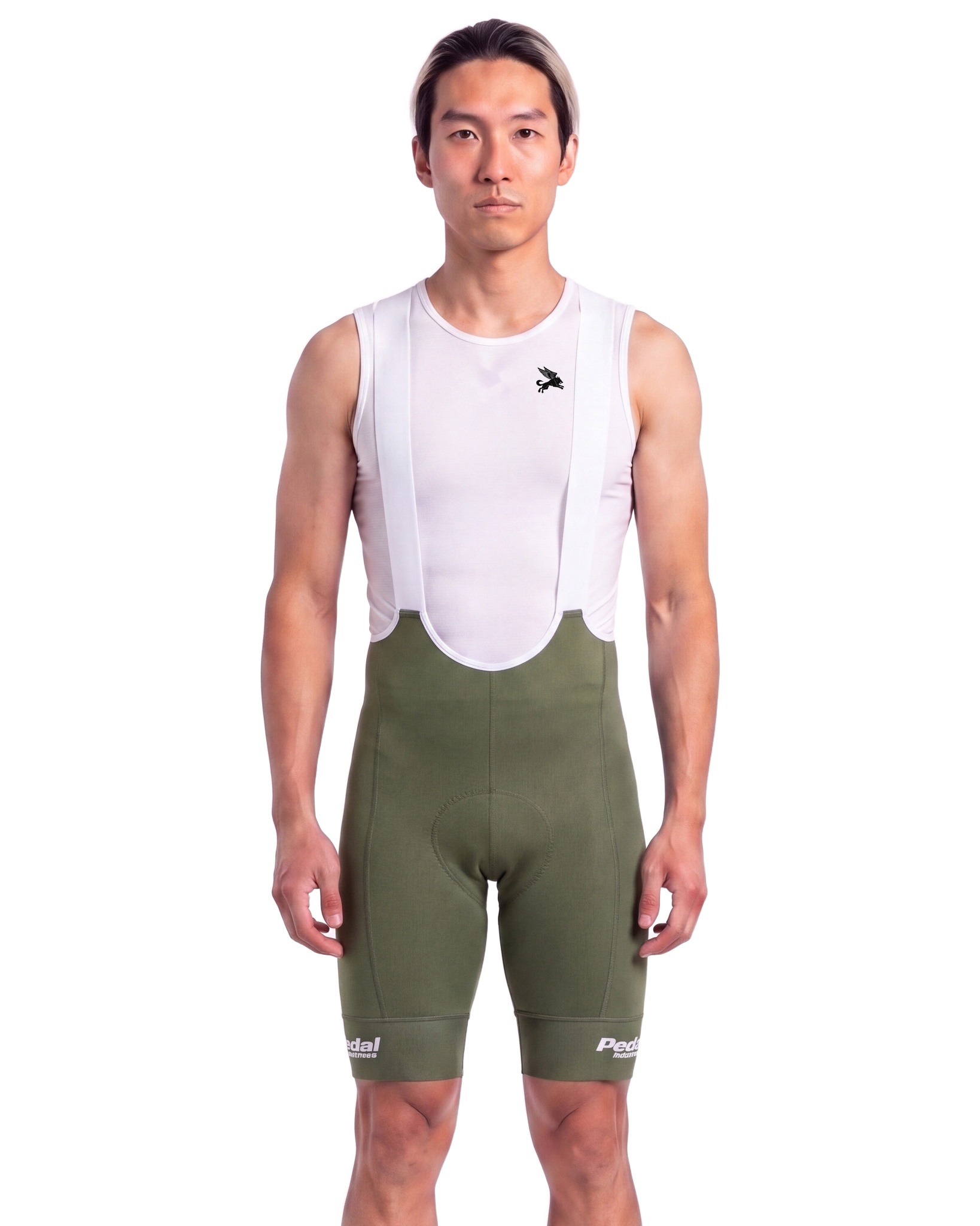 Olive Chroma MEN'S PRO LEVEL BIB ISD - front, on model
