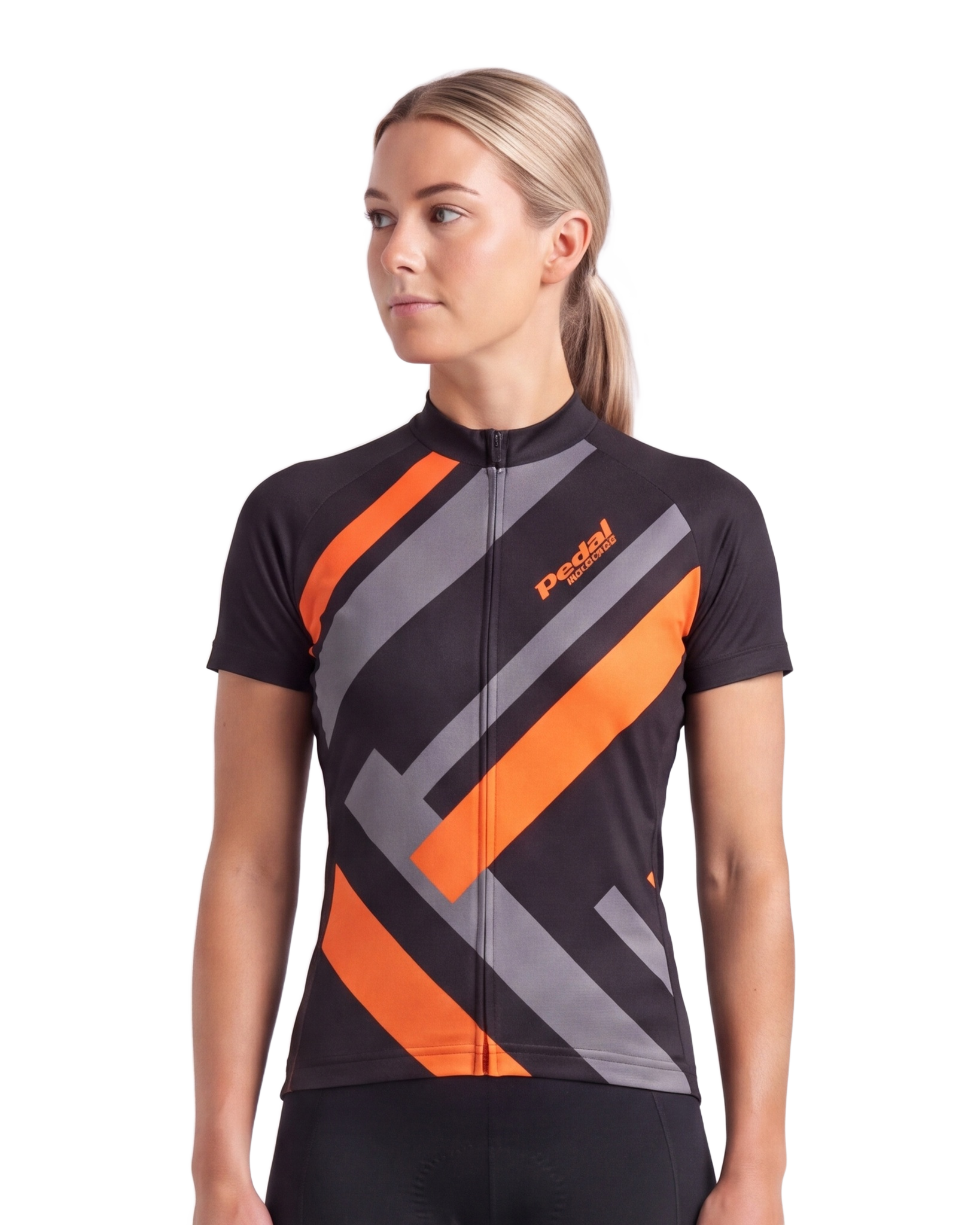 Orange Primary Colors WOMEN'S PRO JERSEY ISD - front, on model