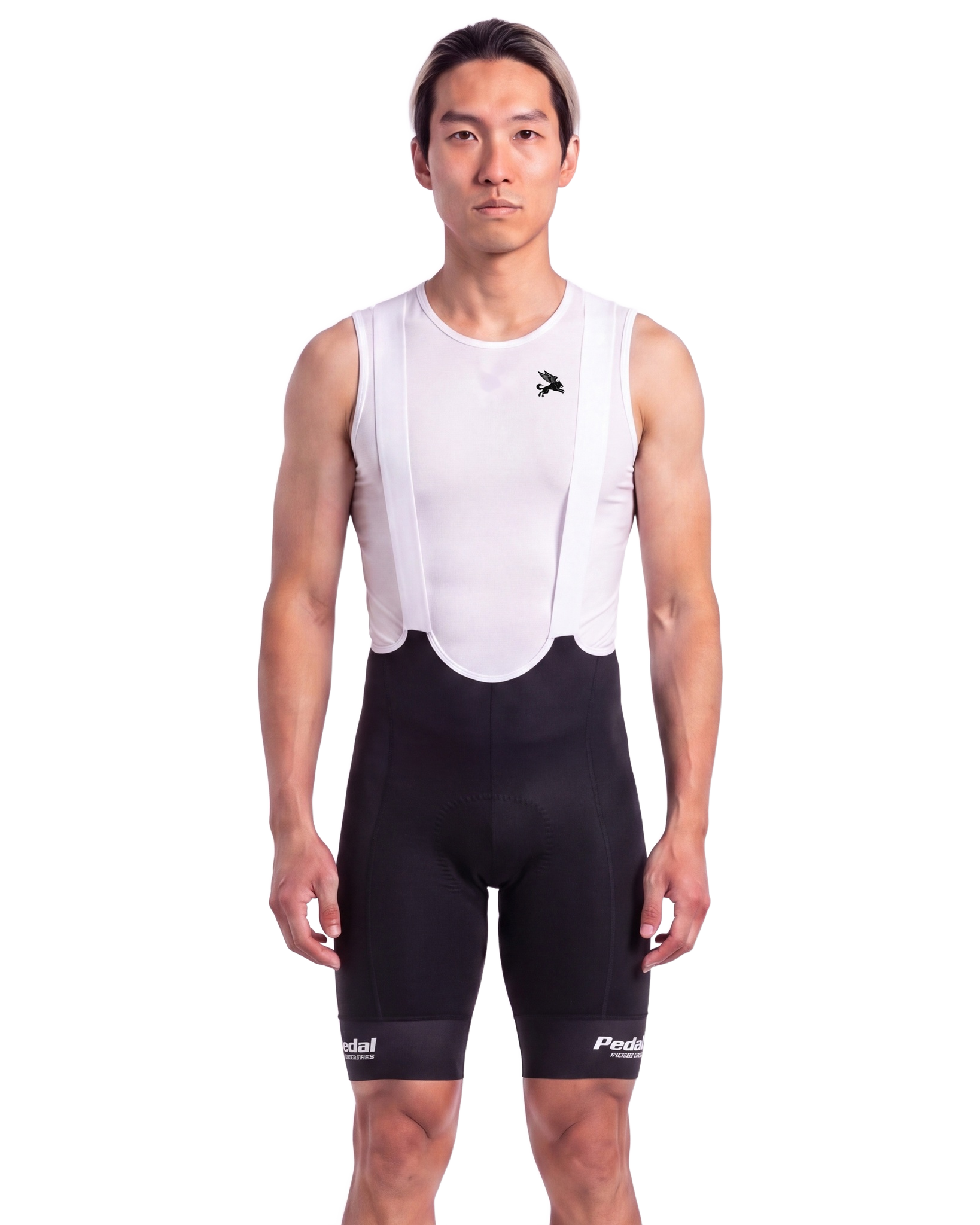 PEDAL Black MEN'S PRO LEVEL BIB - front, on model