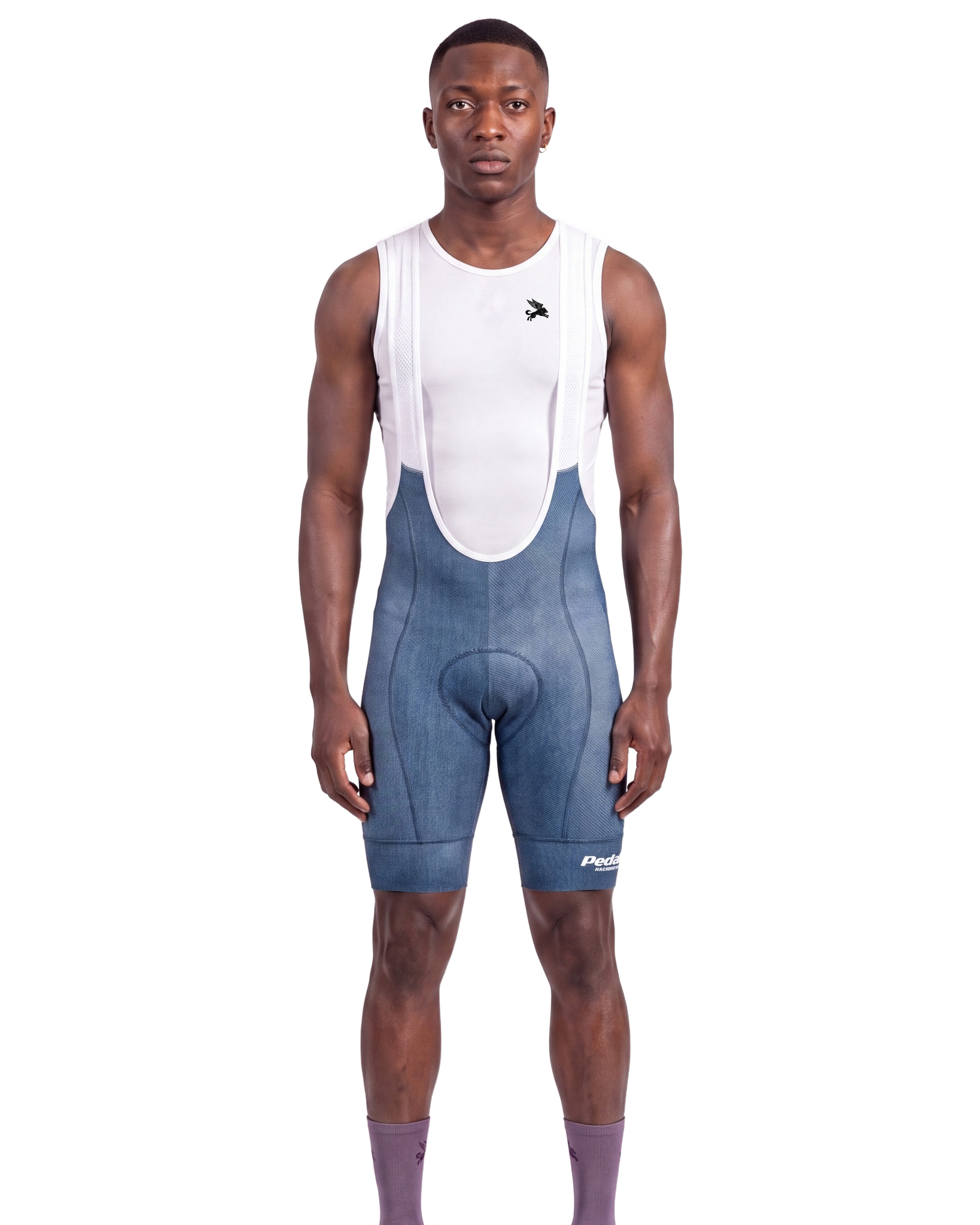 Pedal-R 2026 MEN'S PRO LEVEL BIB ISD BLUE DENIM - front, on model