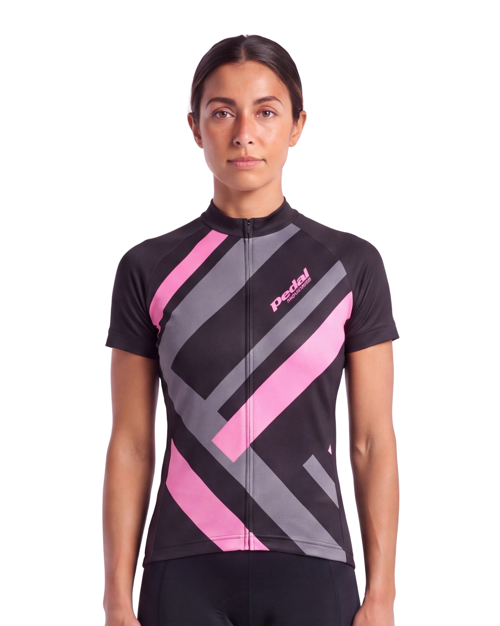 Pink Primary Colors WOMEN'S PRO JERSEY ISD - front, on model