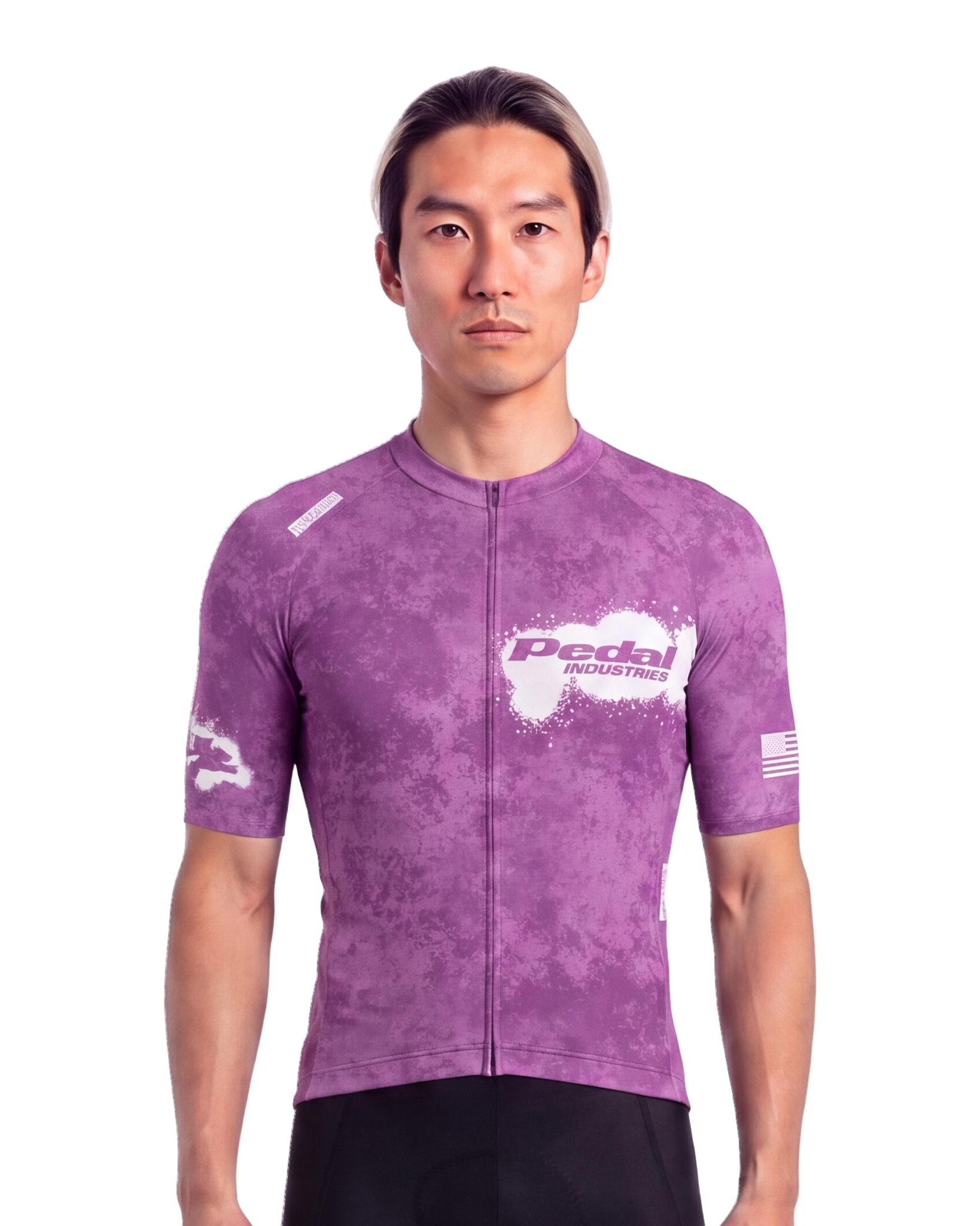 Purple PEDAL Insiders 2027 MEN'S PRO JERSEY ISD - front, on model