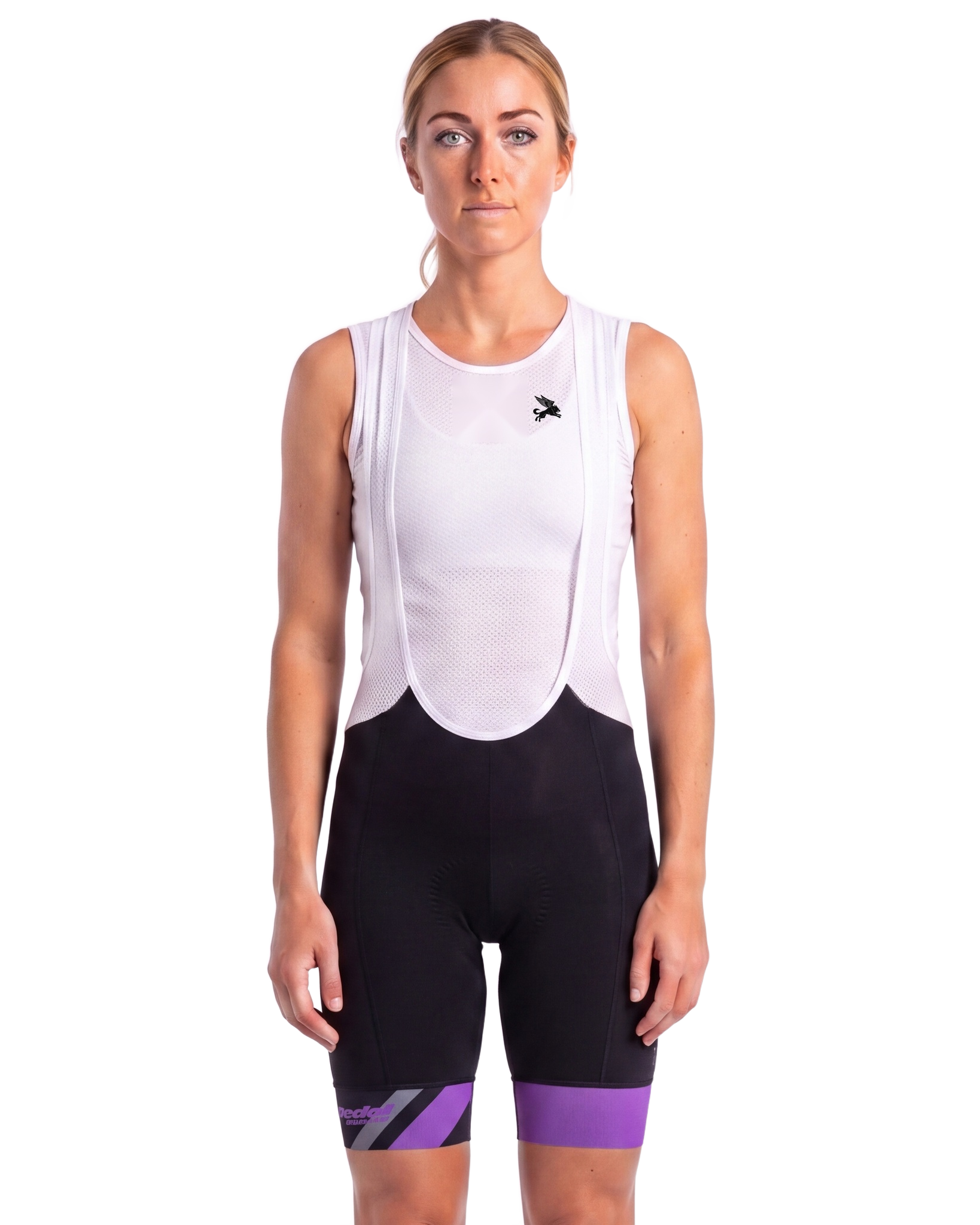 Purple Primary Colors WOMEN'S PRO BIB 2.5 ISD - front, on model