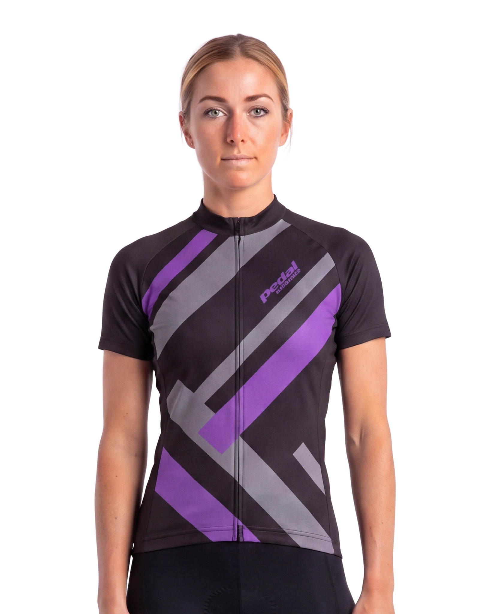 Purple Primary Colors WOMEN'S PRO JERSEY ISD - front, on model