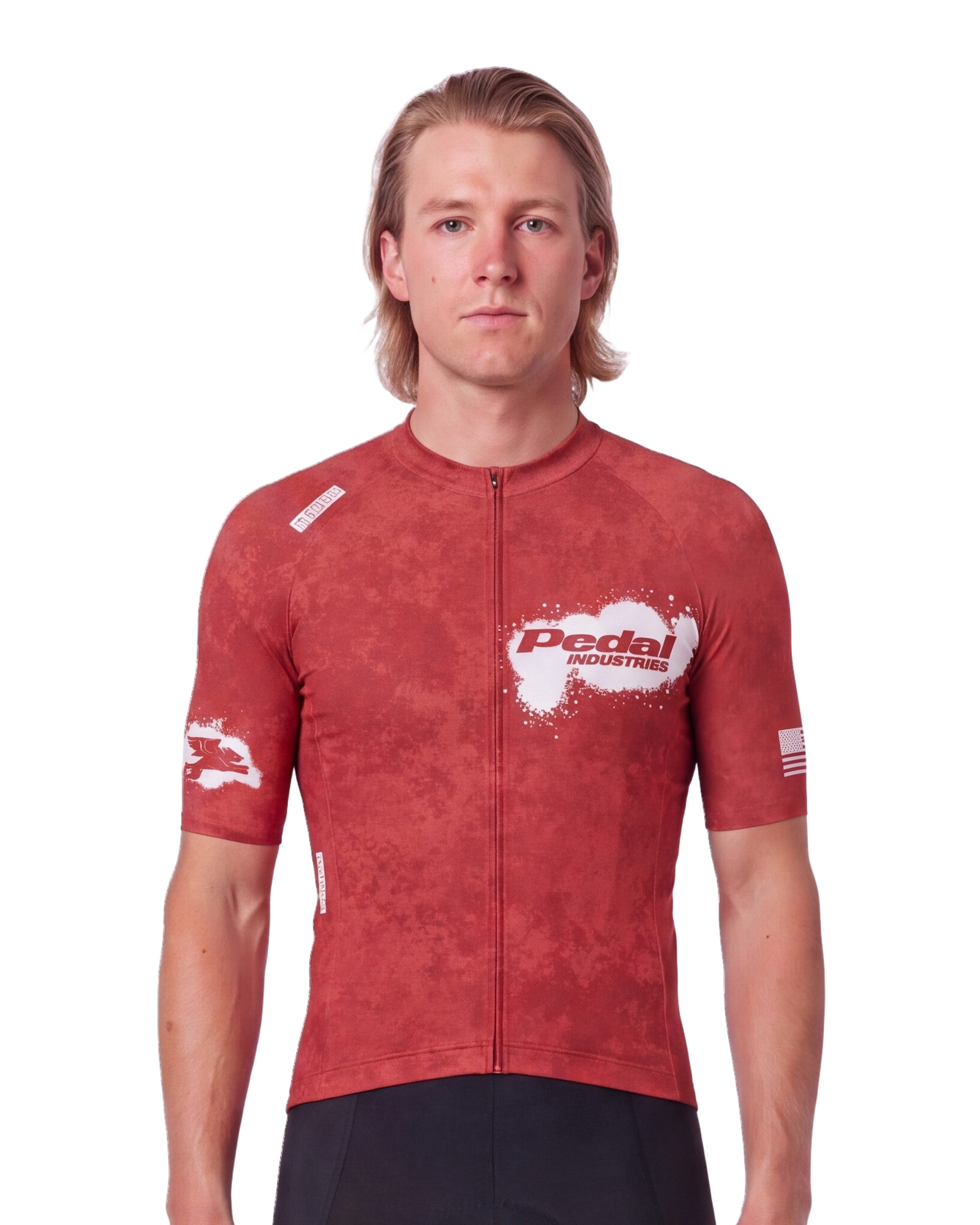 Red PEDAL Insiders 2027 MEN'S PRO JERSEY ISD - front, on model