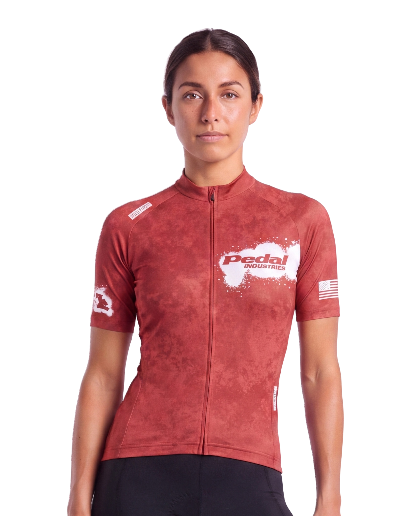 Red PEDAL Insiders 2027 WOMEN'S PRO JERSEY 2.5 ISD - front, on model