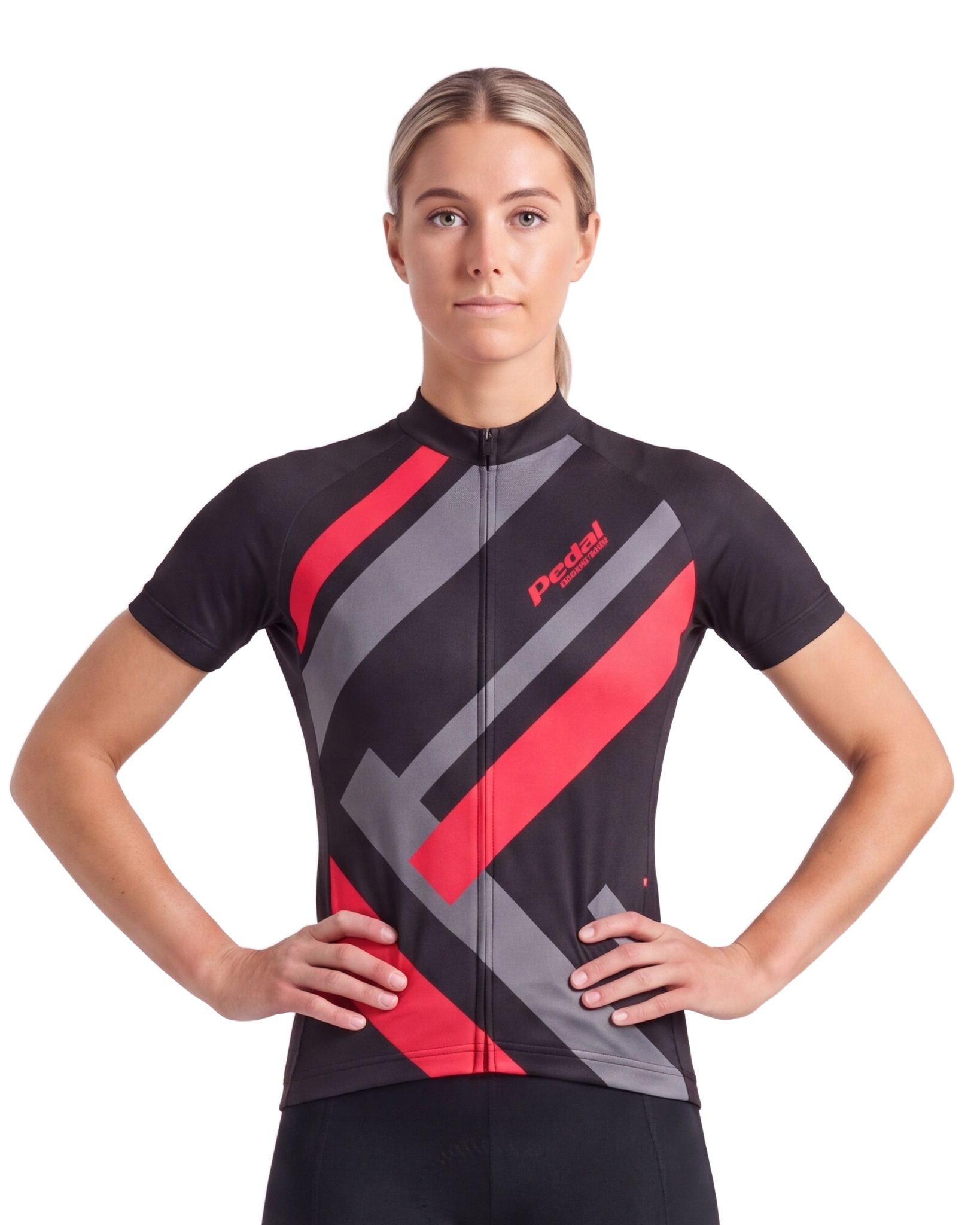 Red Primary Colors WOMEN'S PRO JERSEY ISD - front, on model